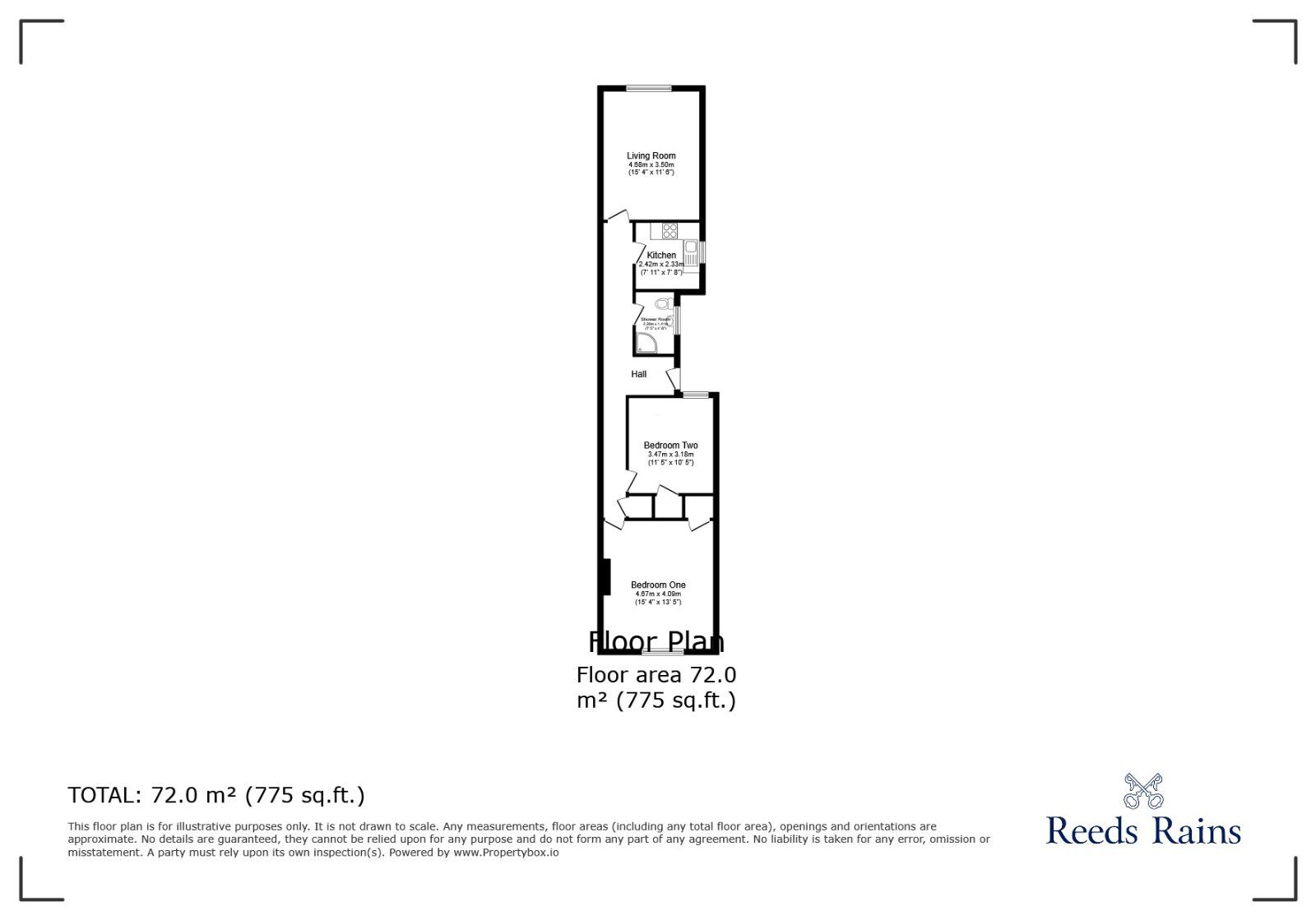 Floorplan of 2 bedroom  Flat to rent, Laughton Road, Dinnington, South Yorkshire, S25