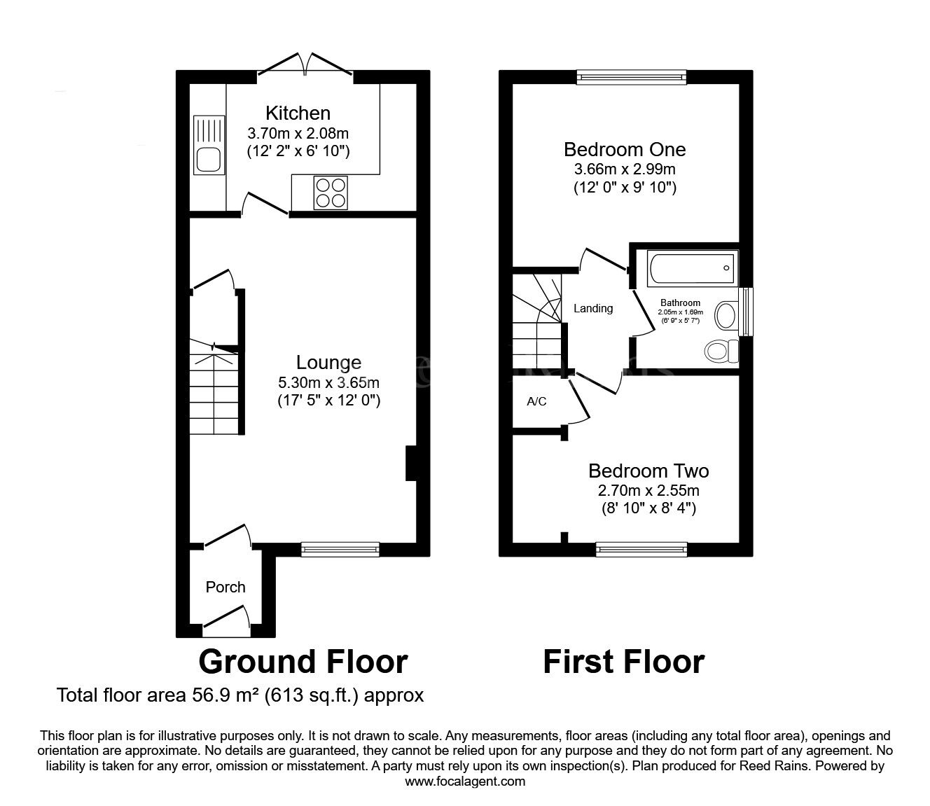 Floorplan of 2 bedroom Semi Detached House for sale, Reavill Close, Dinnington, South Yorkshire, S25