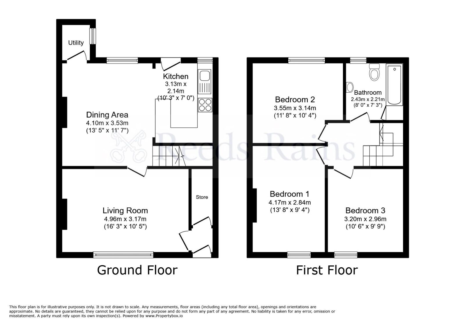 Floorplan of 3 bedroom End Terrace House to rent, Laughton Road, Dinnington, South Yorkshire, S25