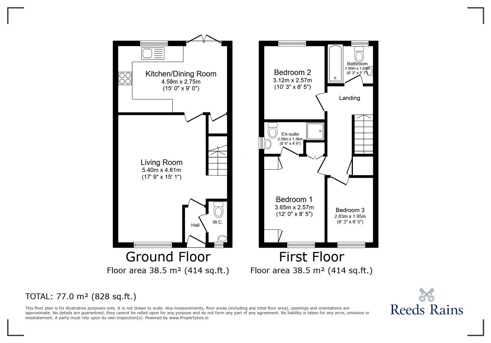 Floorplan of 3 bedroom End Terrace House to rent, Roundhouse Crescent, Worksop, Nottinghamshire, S81