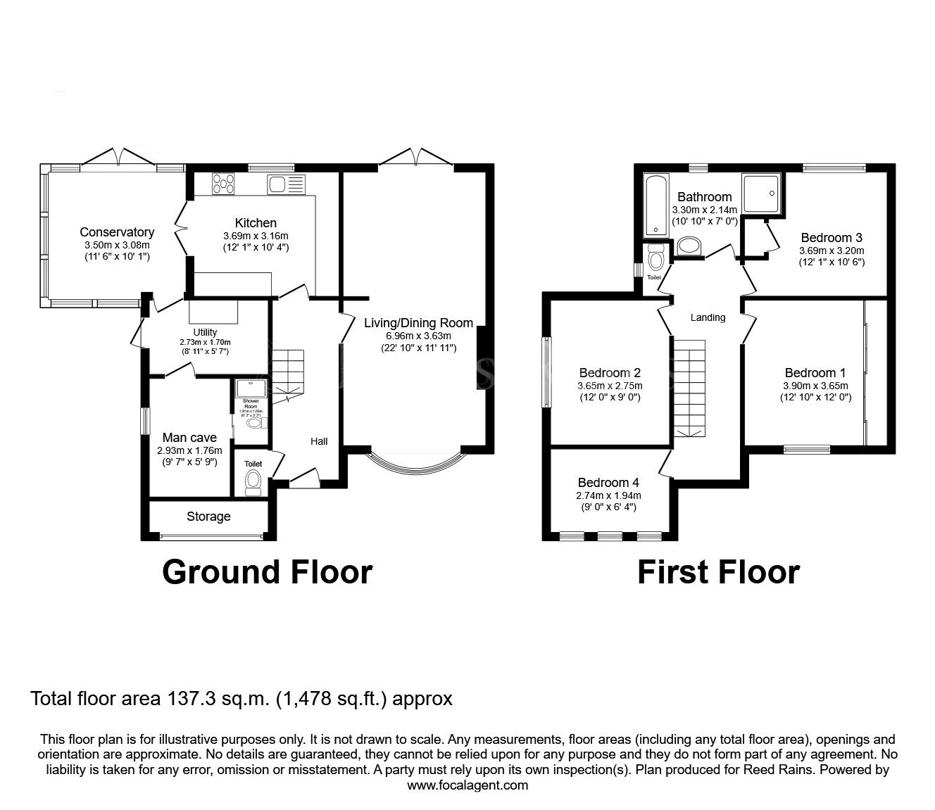 Floorplan of 4 bedroom Detached House for sale, Beeches Road, Wales, South Yorkshire, S26