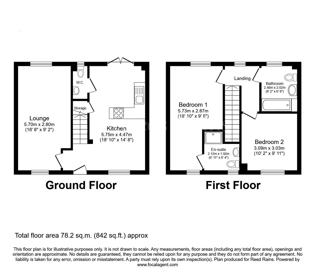 Floorplan of 2 bedroom Semi Detached House for sale, Tylden Road, Rhodesia, Nottinghamshire, S80