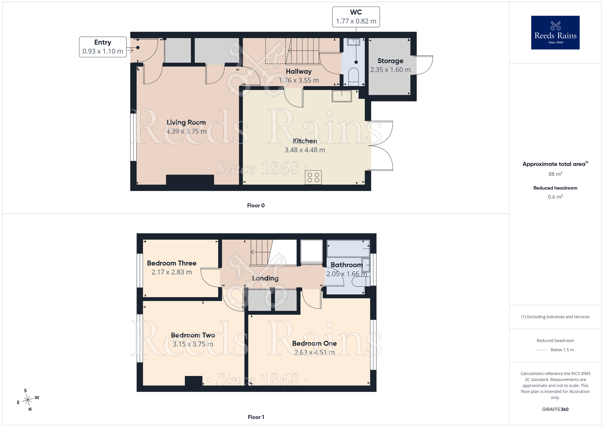 Floorplan of 3 bedroom Semi Detached House for sale, St. Josephs Court, Dinnington, South Yorkshire, S25