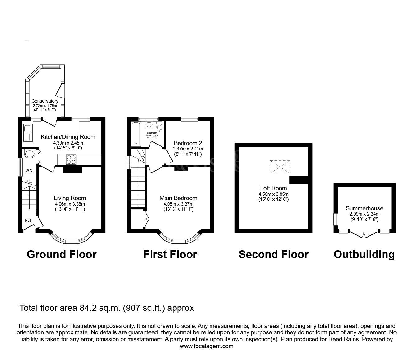 Floorplan of 2 bedroom Semi Detached House for sale, Seymore Road, Aston, South Yorkshire, S26