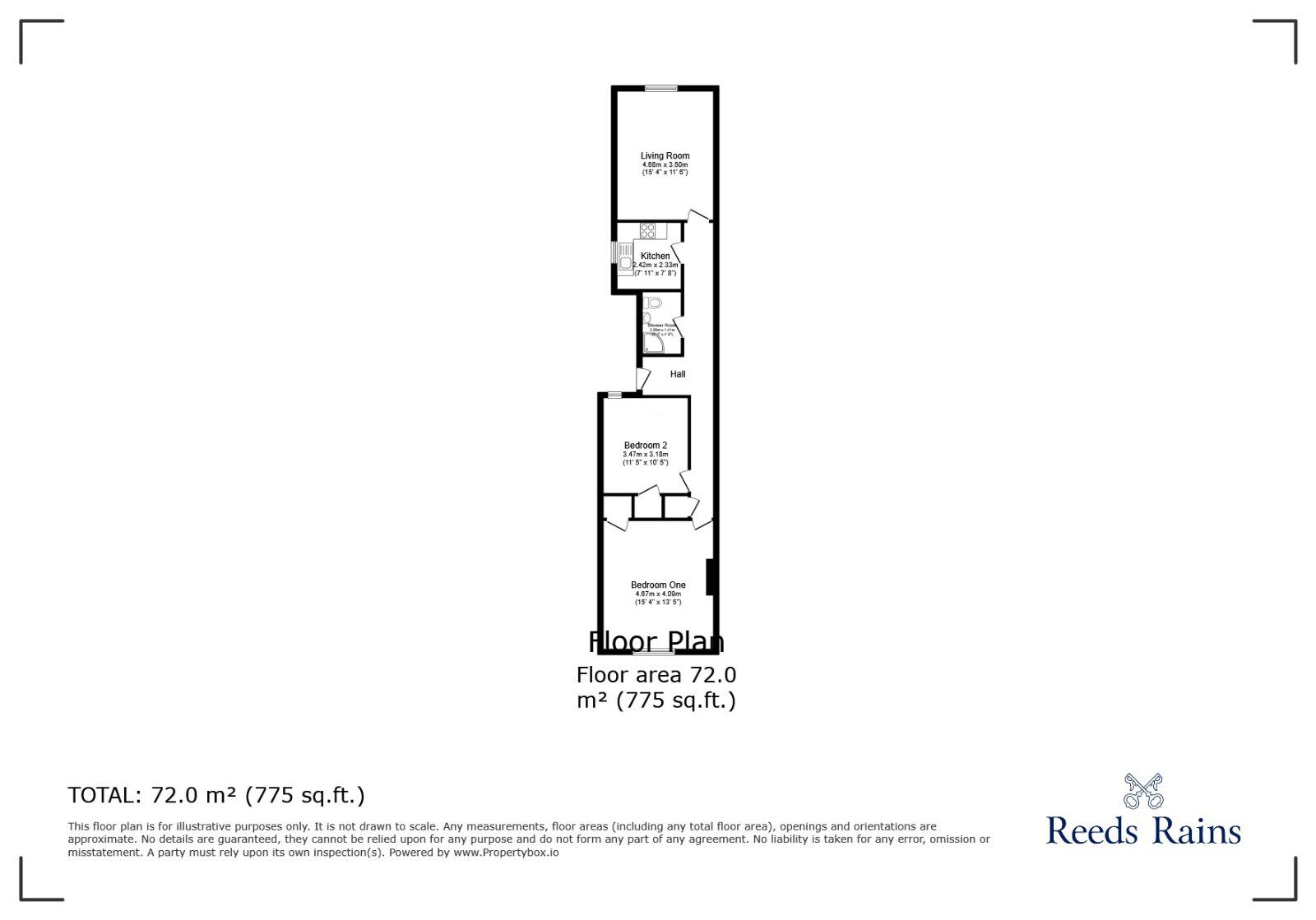 Floorplan of 2 bedroom  Flat to rent, Laughton Road, Dinnington, South Yorkshire, S25