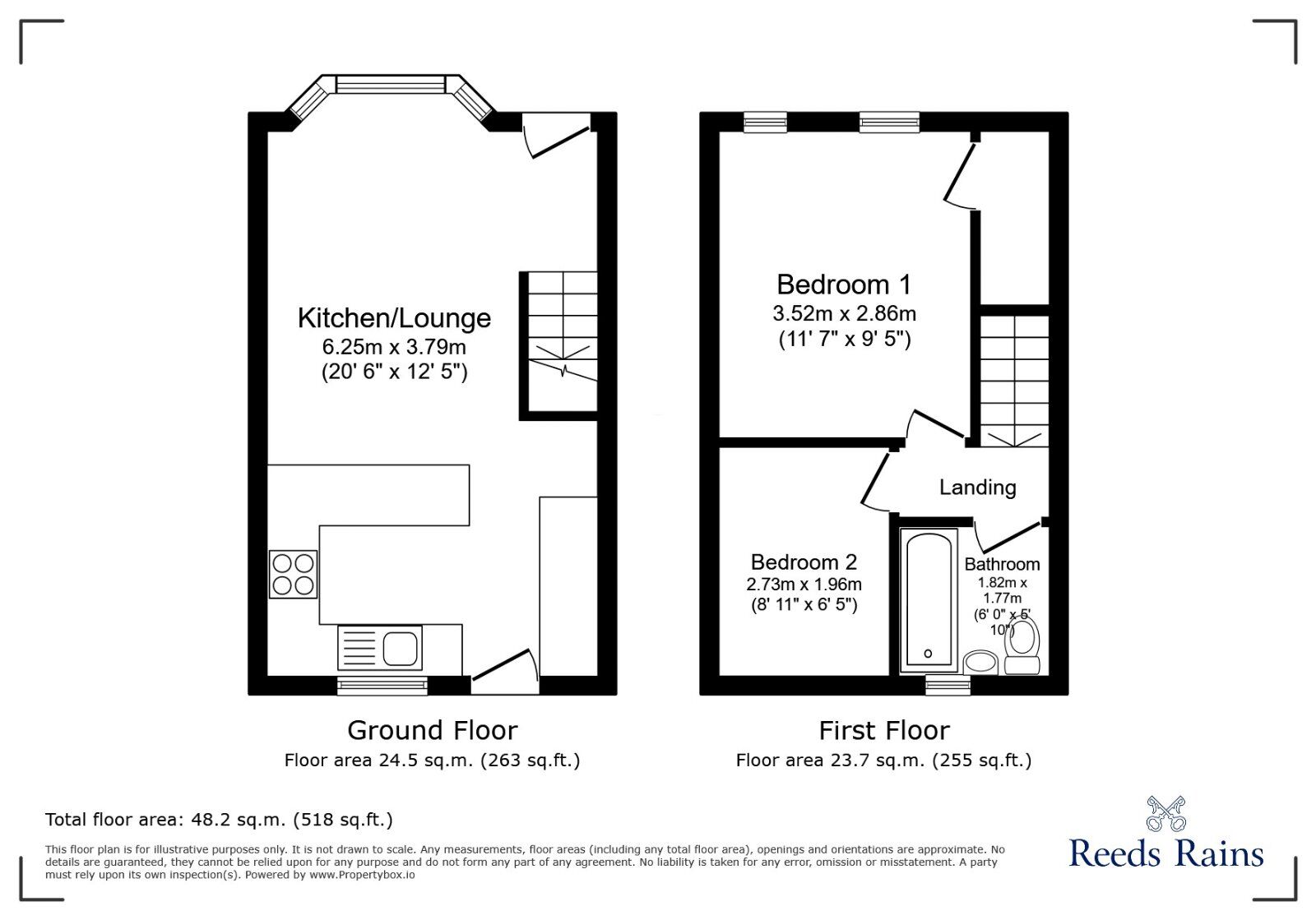 Floorplan of 2 bedroom End Terrace House to rent, Cotswold Drive, Aston, South Yorkshire, S26