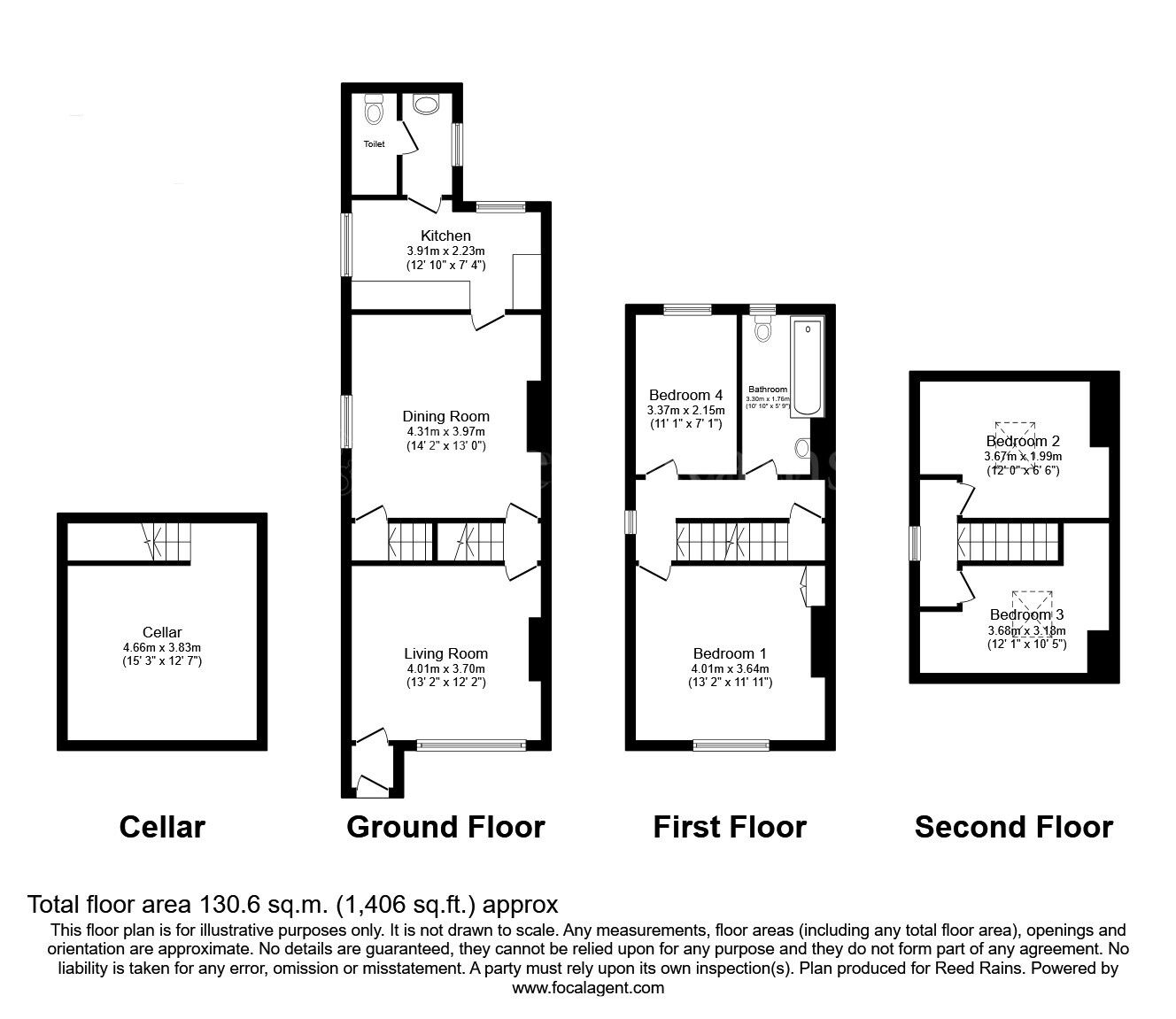 Floorplan of 4 bedroom Semi Detached House for sale, Doles Lane, Whitwell, Derbyshire, S80