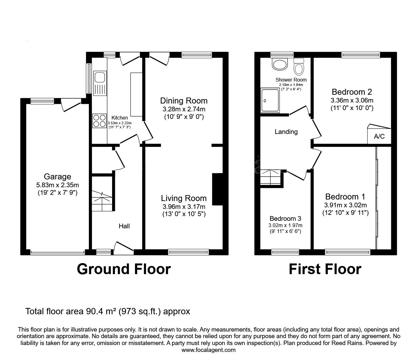 Floorplan of 3 bedroom Semi Detached House for sale, Manvers Close, North Anston, South Yorkshire, S25