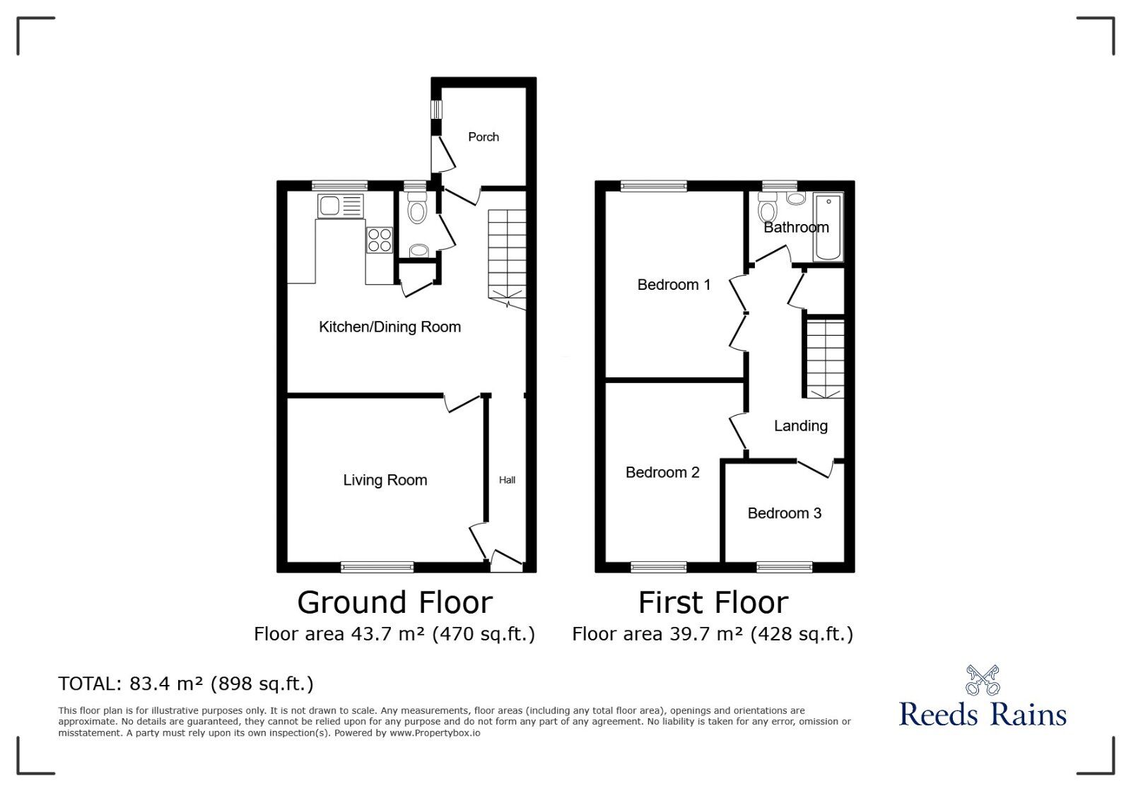 Floorplan of 3 bedroom Mid Terrace House to rent, Woodland Drive, North Anston, South Yorkshire, S25
