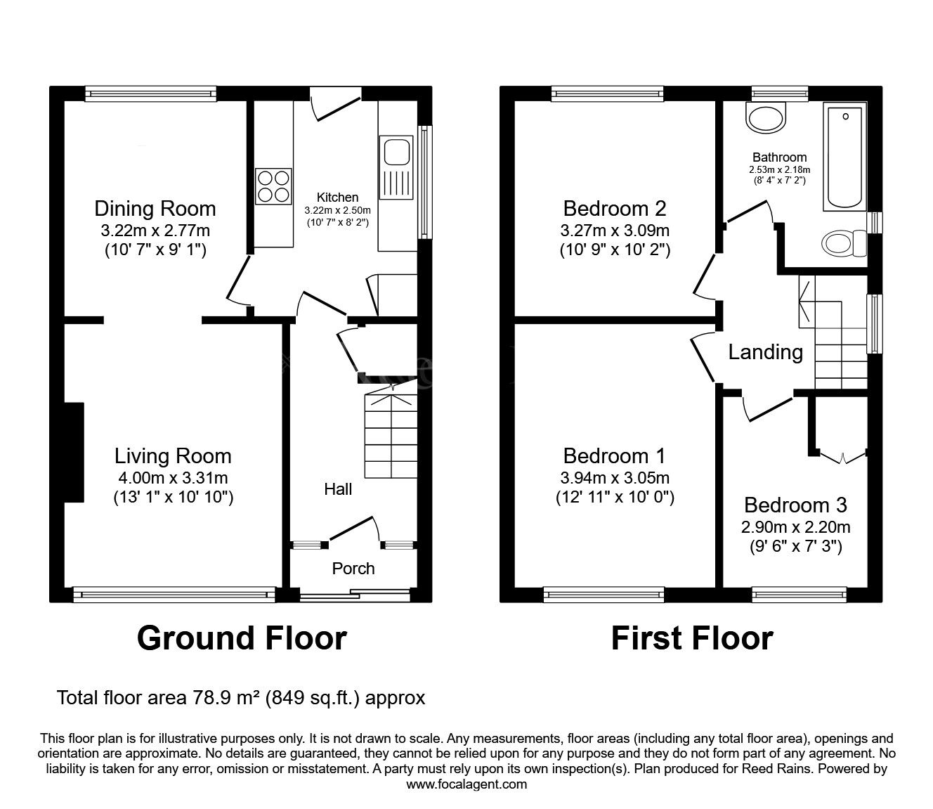 Floorplan of 3 bedroom Detached House for sale, Netherthorpe Way, North Anston, South Yorkshire, S25