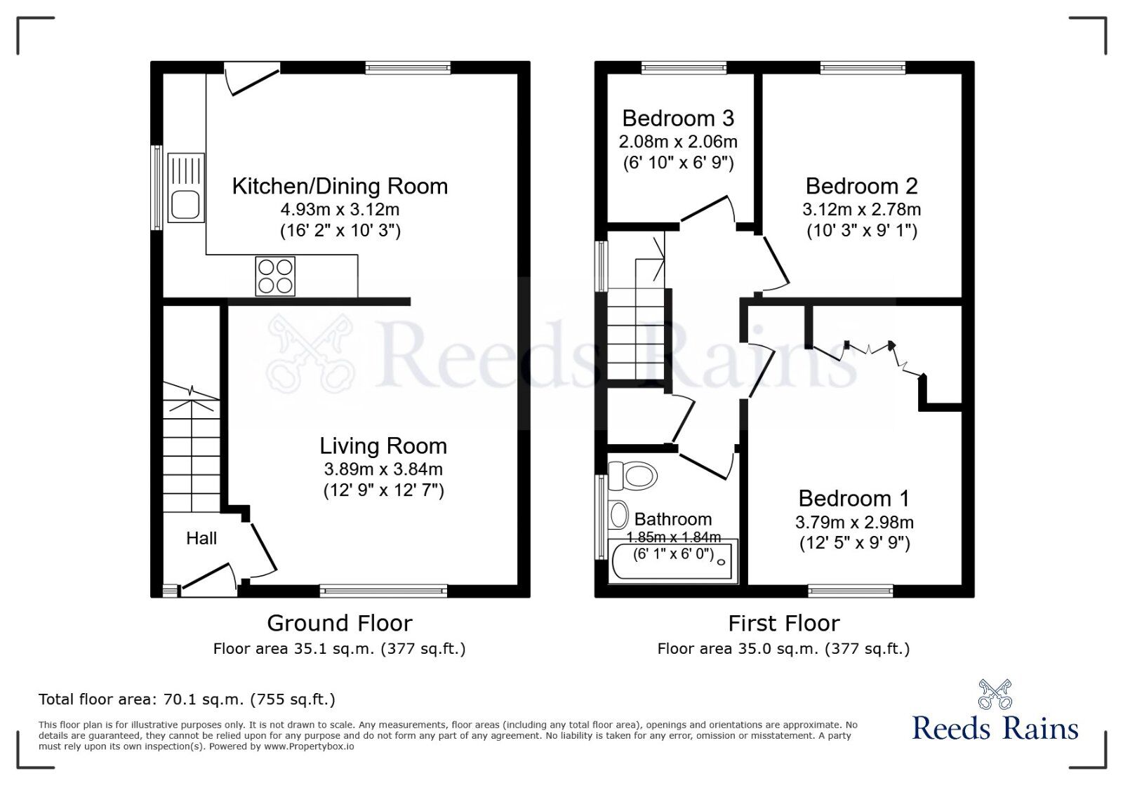 Floorplan of 3 bedroom Semi Detached House to rent, Athorpe Grove, Dinnington, South Yorkshire, S25