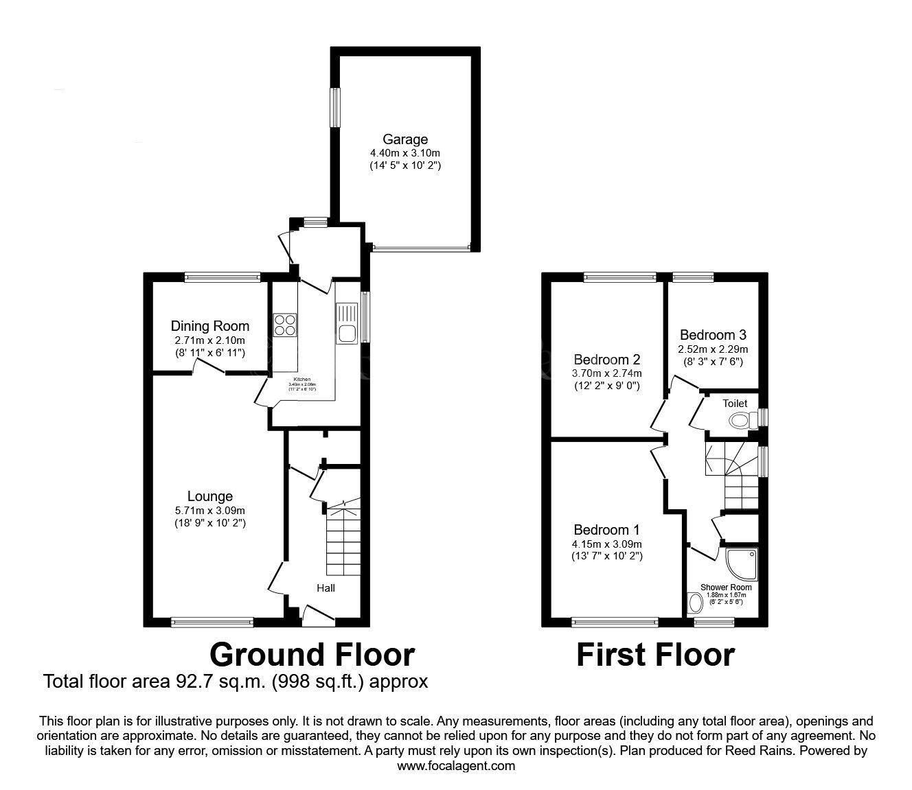 Floorplan of 3 bedroom Detached House for sale, Thoresby Close, Aston, South Yorkshire, S26