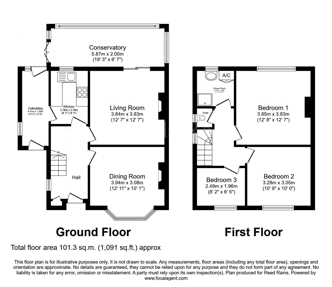 Floorplan of 3 bedroom Semi Detached House for sale, Church Lane, Dinnington, South Yorkshire, S25