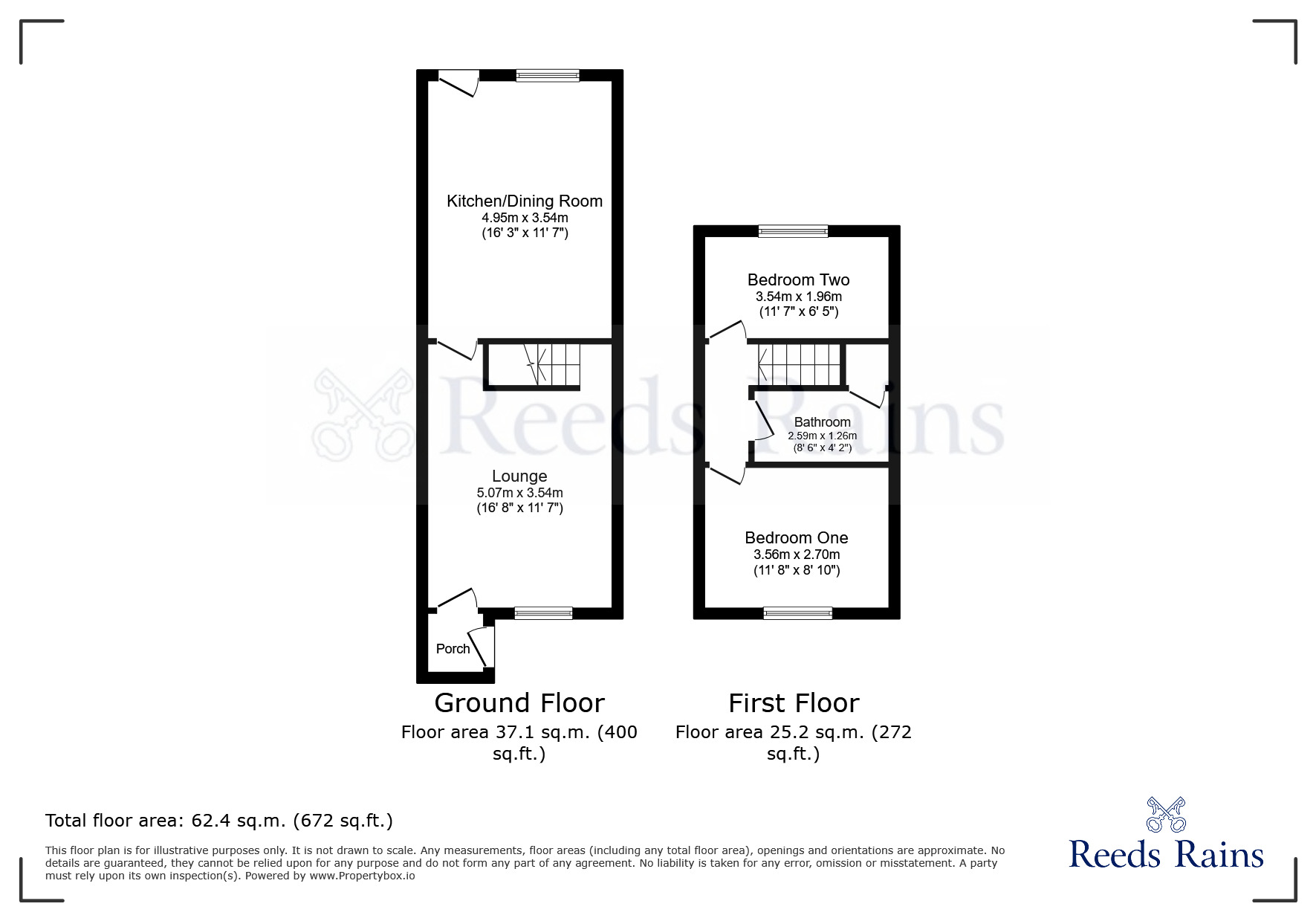 Floorplan of 2 bedroom Semi Detached House for sale, Hunters Way, Dinnington, South Yorkshire, S25