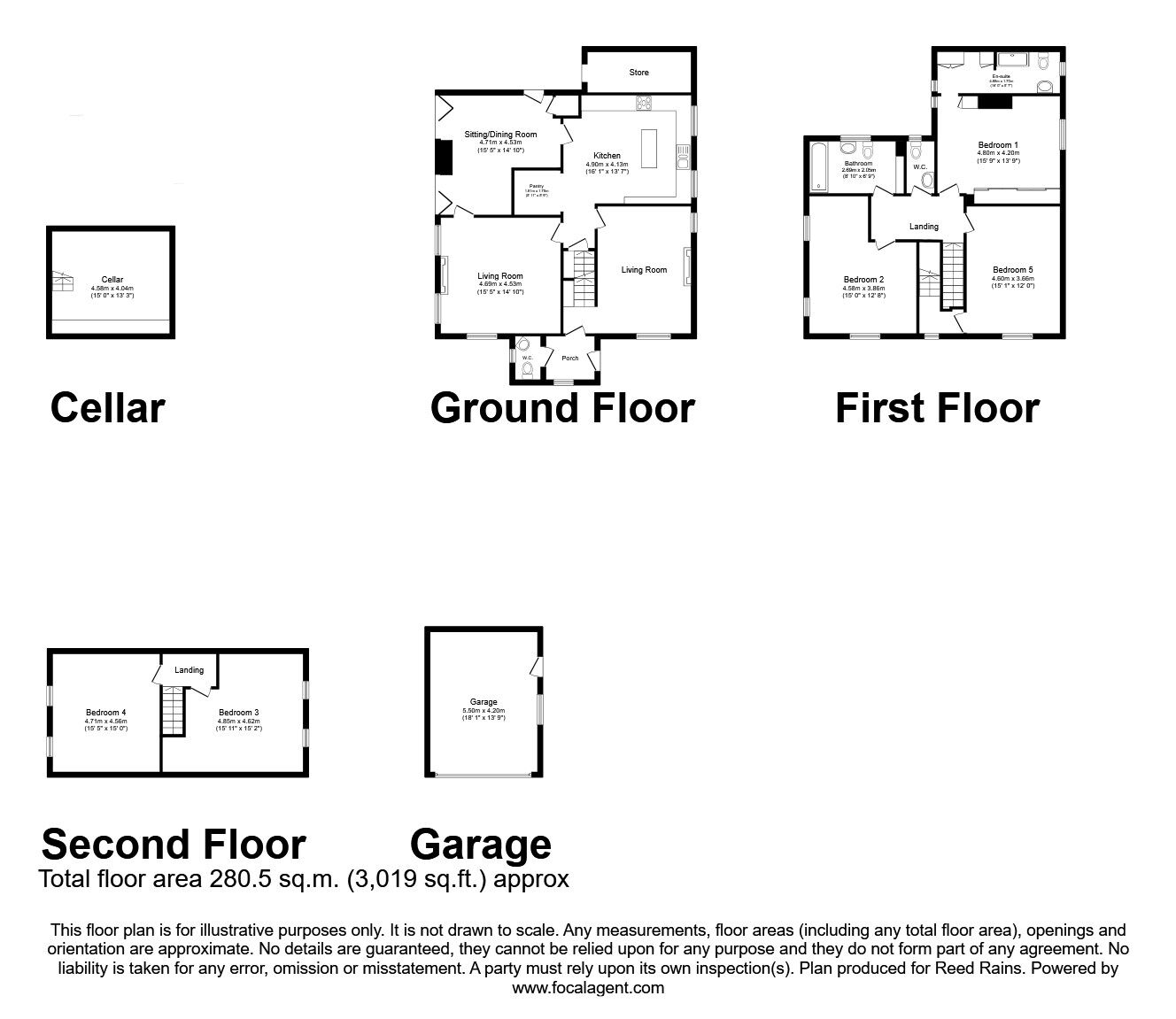 Floorplan of 5 bedroom Semi Detached House for sale, Dinnington Road, Woodsetts, South Yorkshire, S81