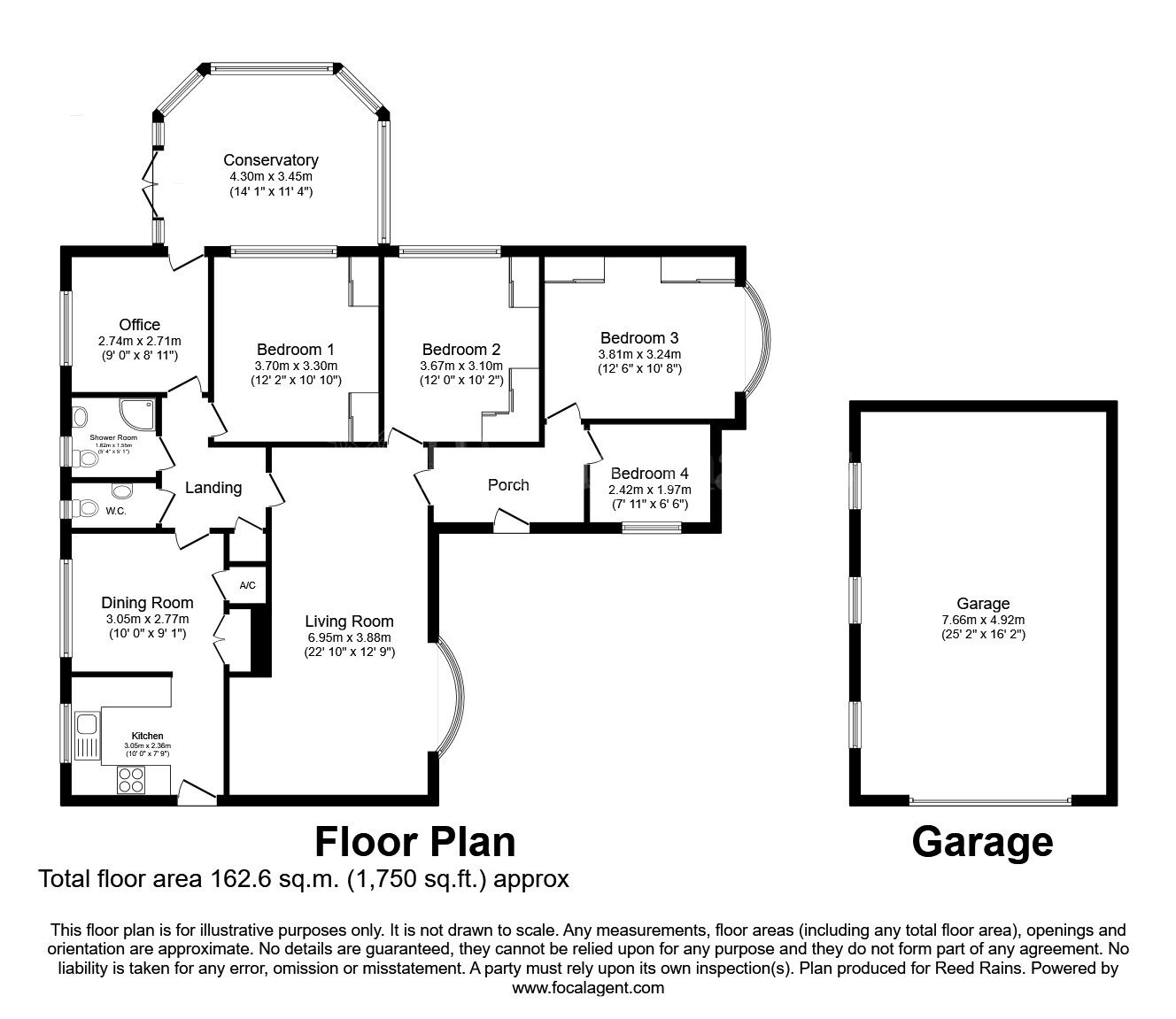 Floorplan of 4 bedroom Detached Bungalow for sale, Willow Close, South Anston, South Yorkshire, S25