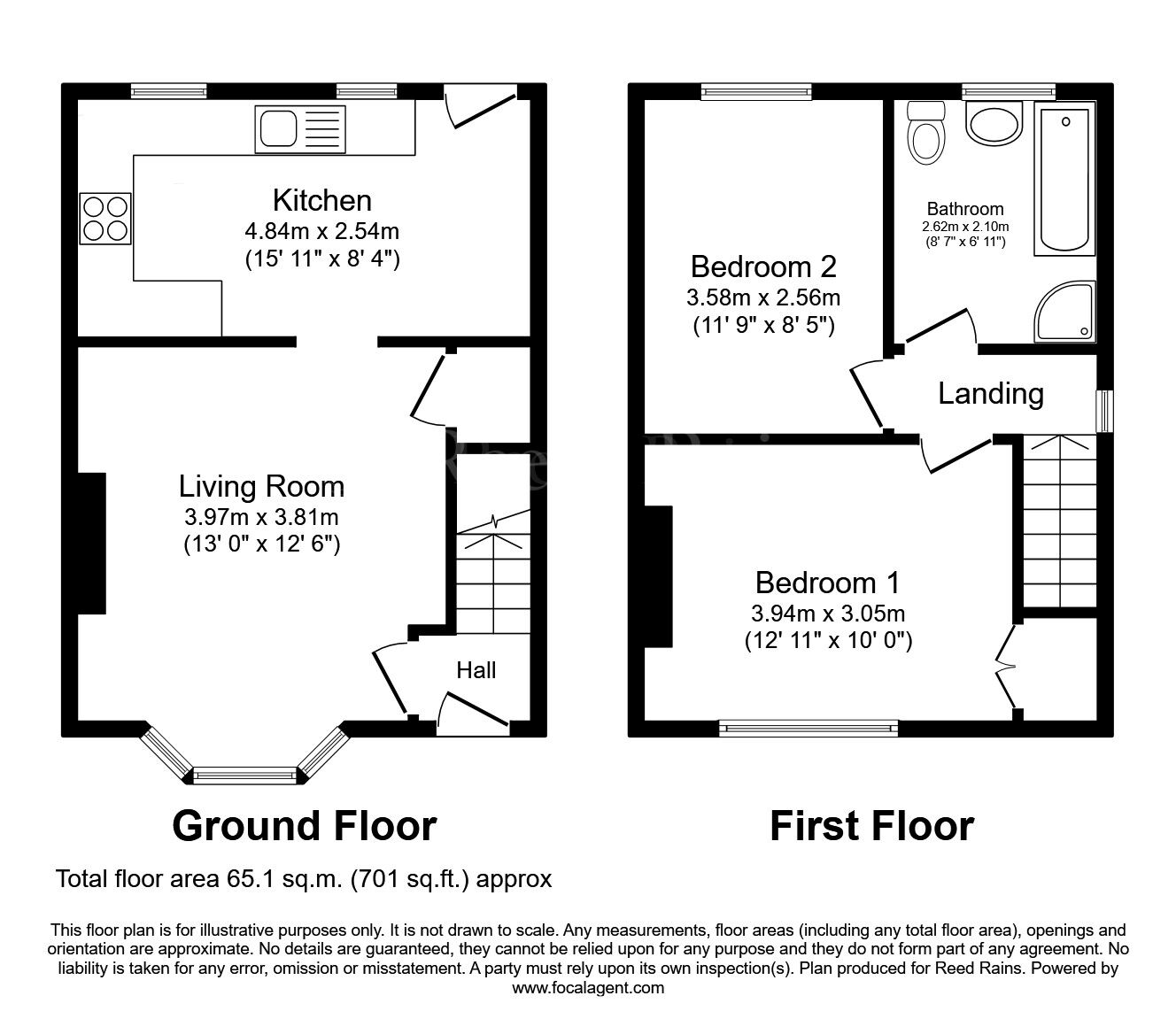 Floorplan of 2 bedroom End Terrace House for sale, Garside Street, Worksop, Nottinghamshire, S80