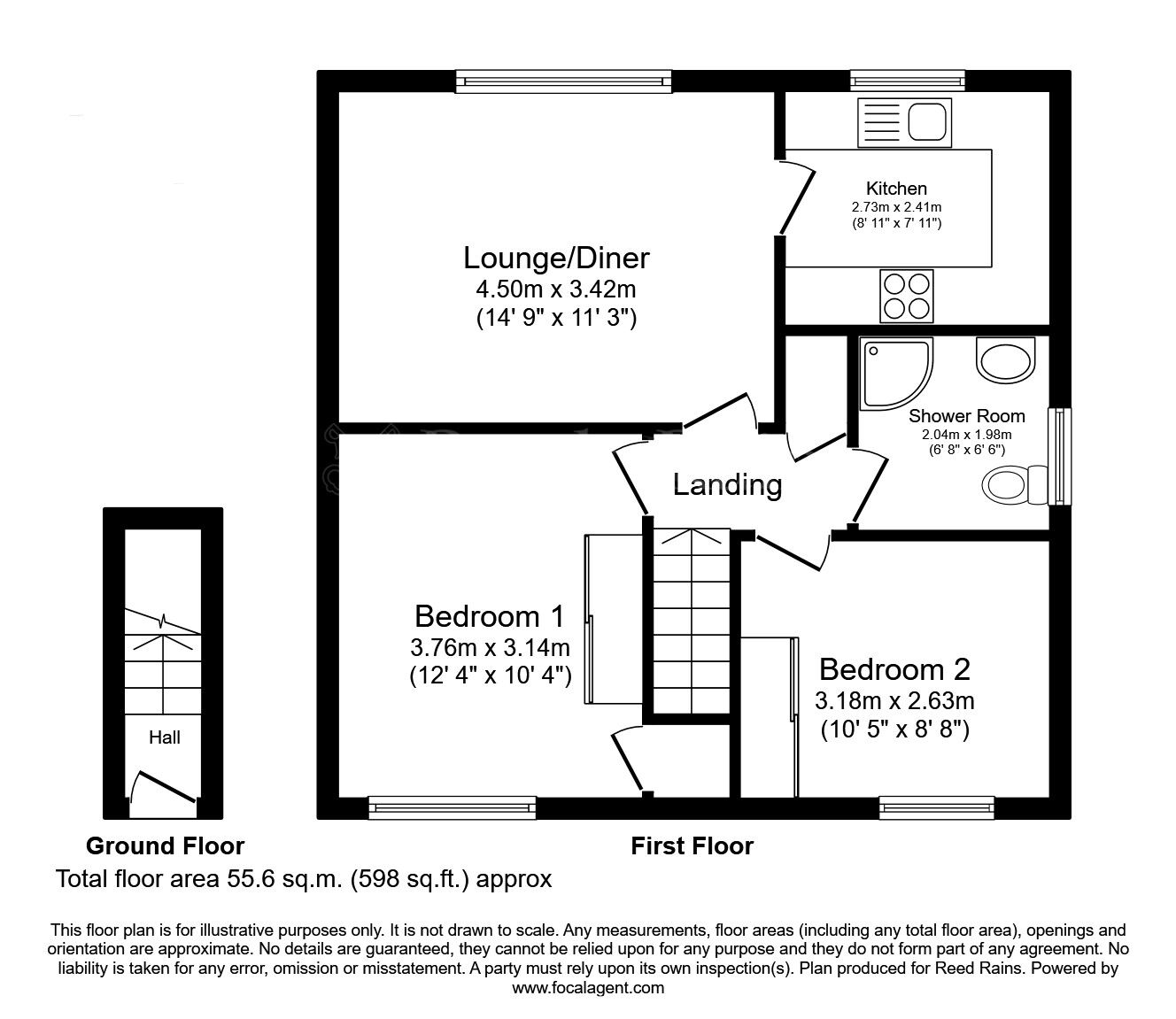Floorplan of 2 bedroom  Flat for sale, Scafell Place, North Anston, South Yorkshire, S25