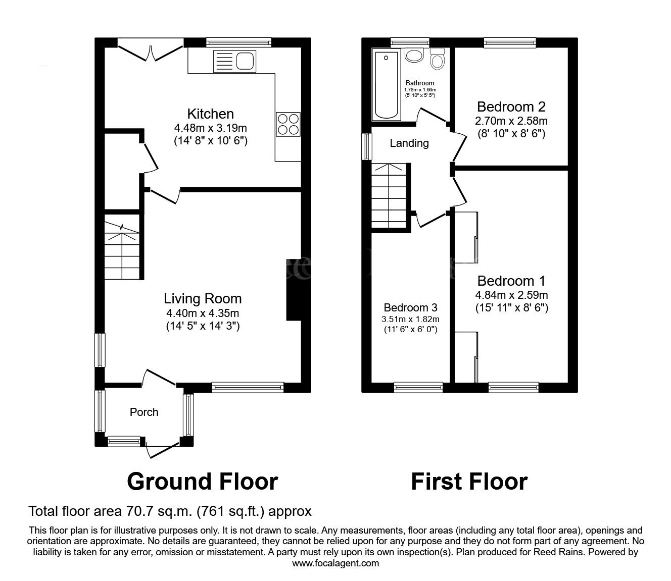 Floorplan of 3 bedroom Semi Detached House for sale, Netherthorpe Way, North Anston, South Yorkshire, S25
