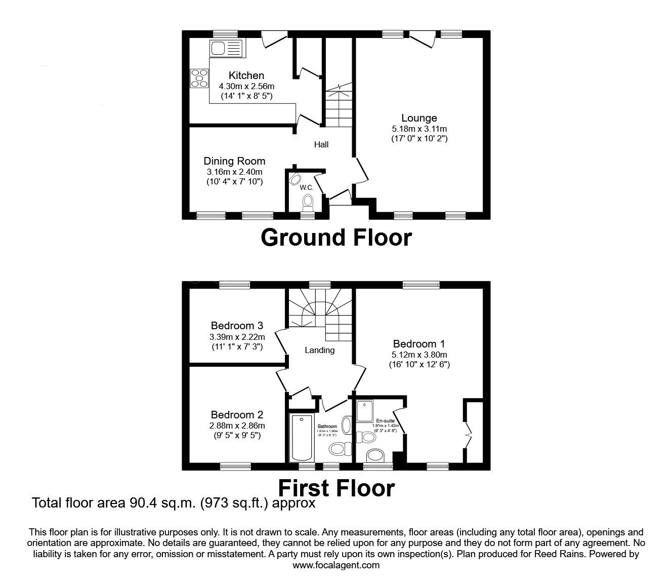Floorplan of 3 bedroom Detached House for sale, Siskin Court, Gateford, Nottinghamshire, S81