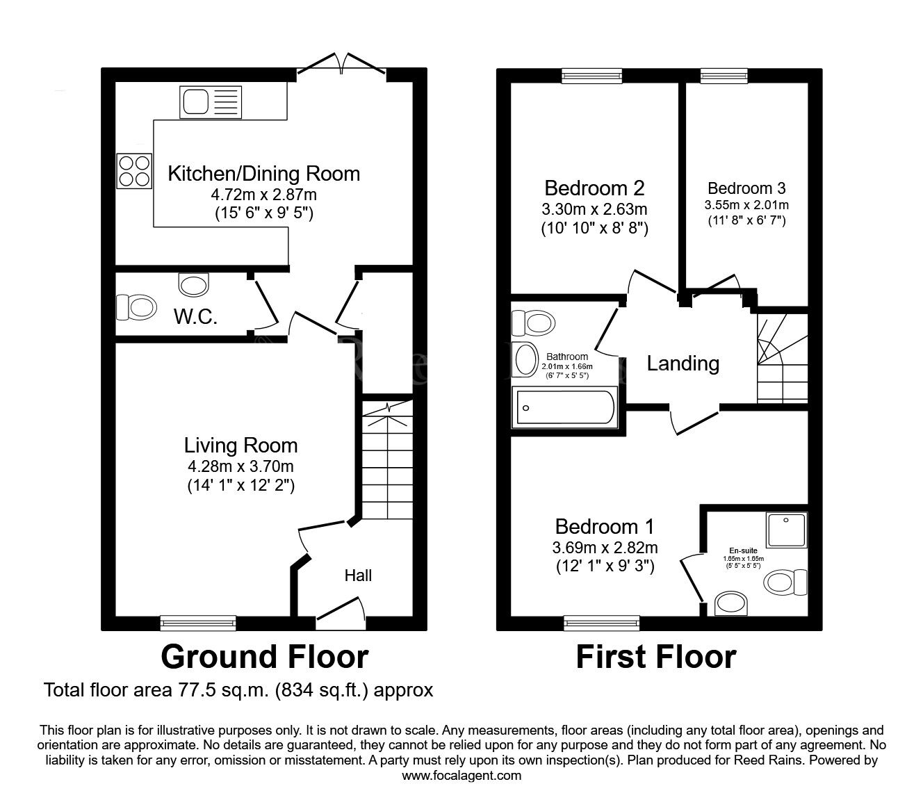 Floorplan of 3 bedroom Semi Detached House for sale, Trusdale Avenue, Dinnington, South Yorkshire, S25