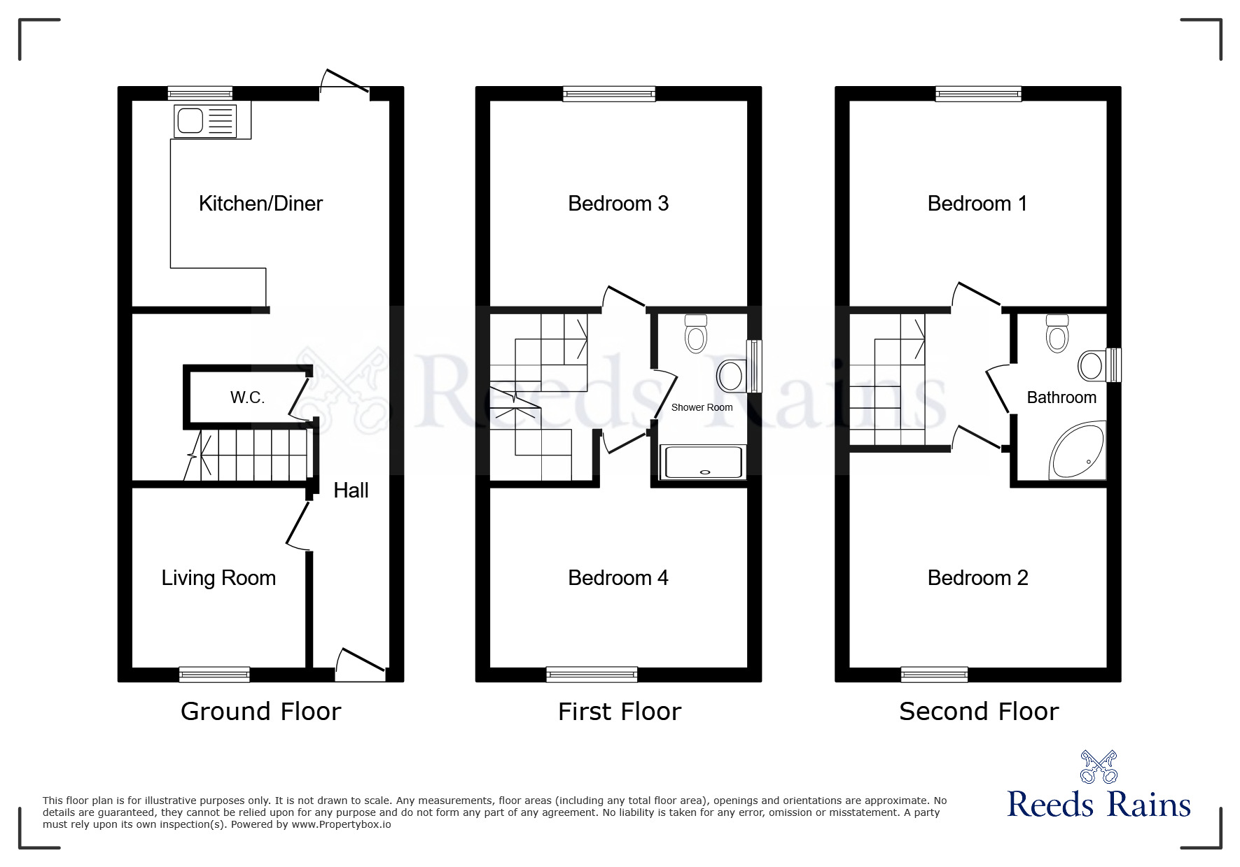 Floorplan of 4 bedroom End Terrace House for sale, Sawn Moor Avenue, Thurcroft, South Yorkshire, S66