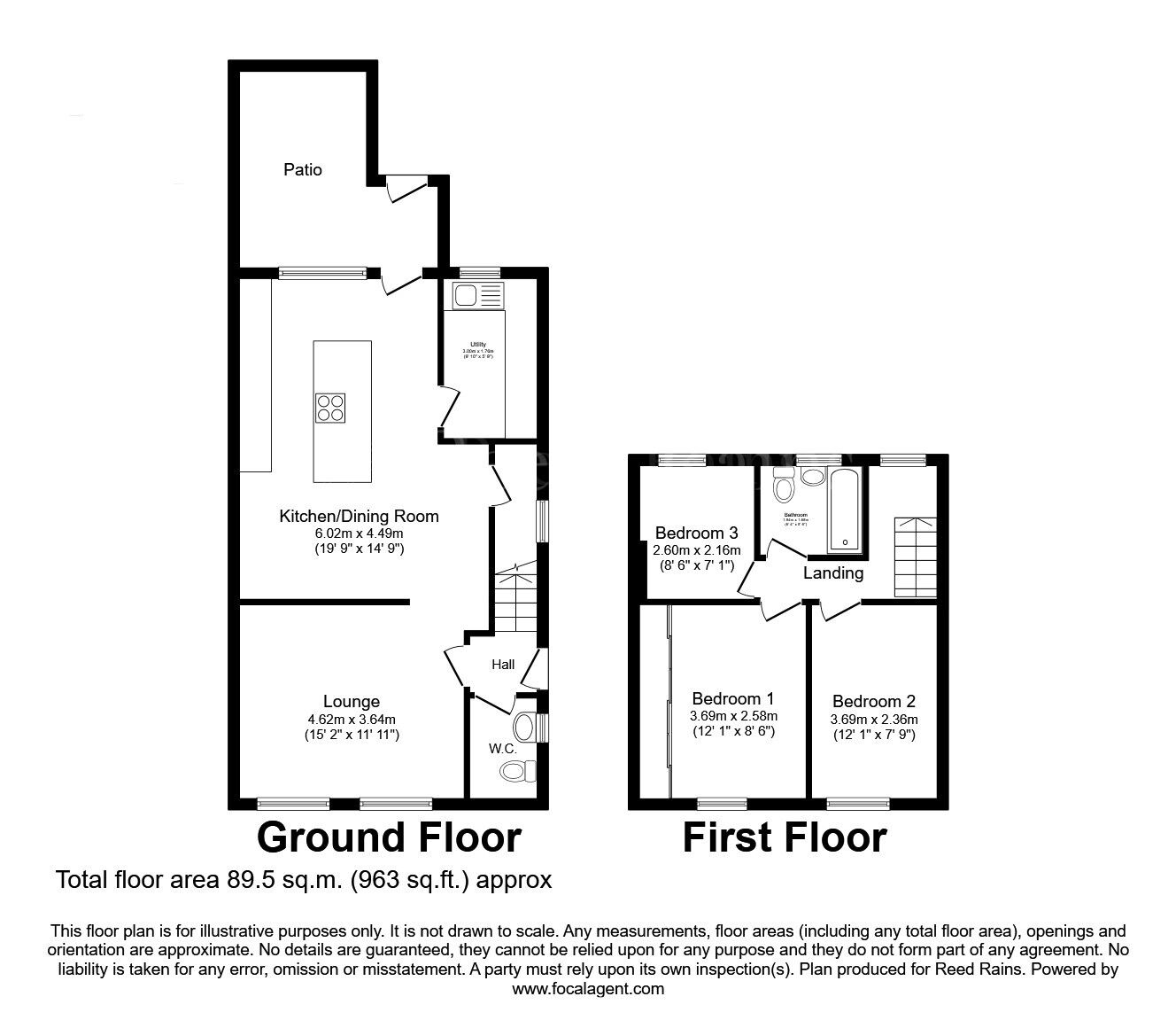 Floorplan of 3 bedroom Semi Detached House for sale, West View, Doncaster Road, Worksop, S81