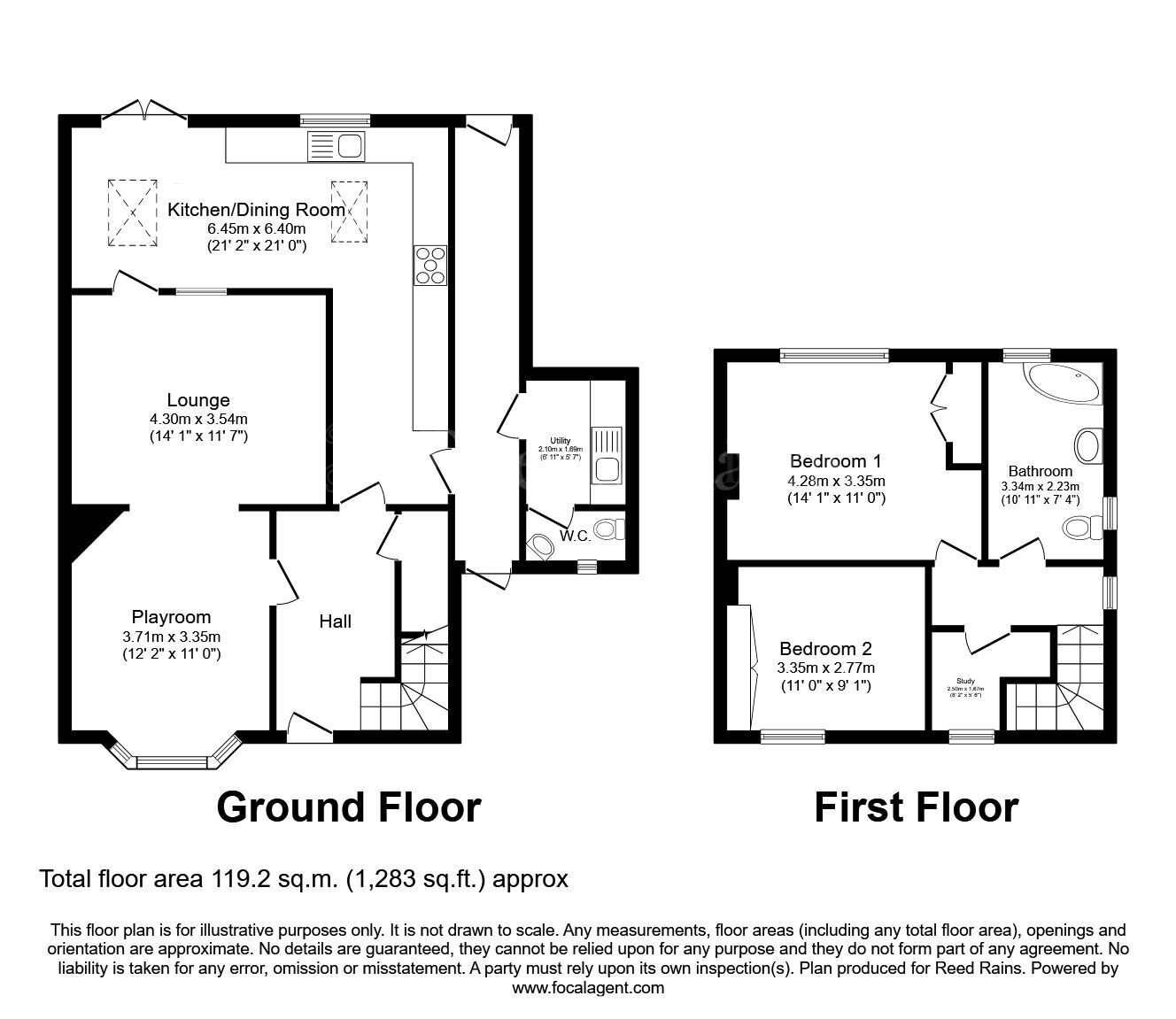 Floorplan of 2 bedroom Semi Detached House for sale, Costhorpe Villas, Doncaster Road, Nottinghamshire, S81