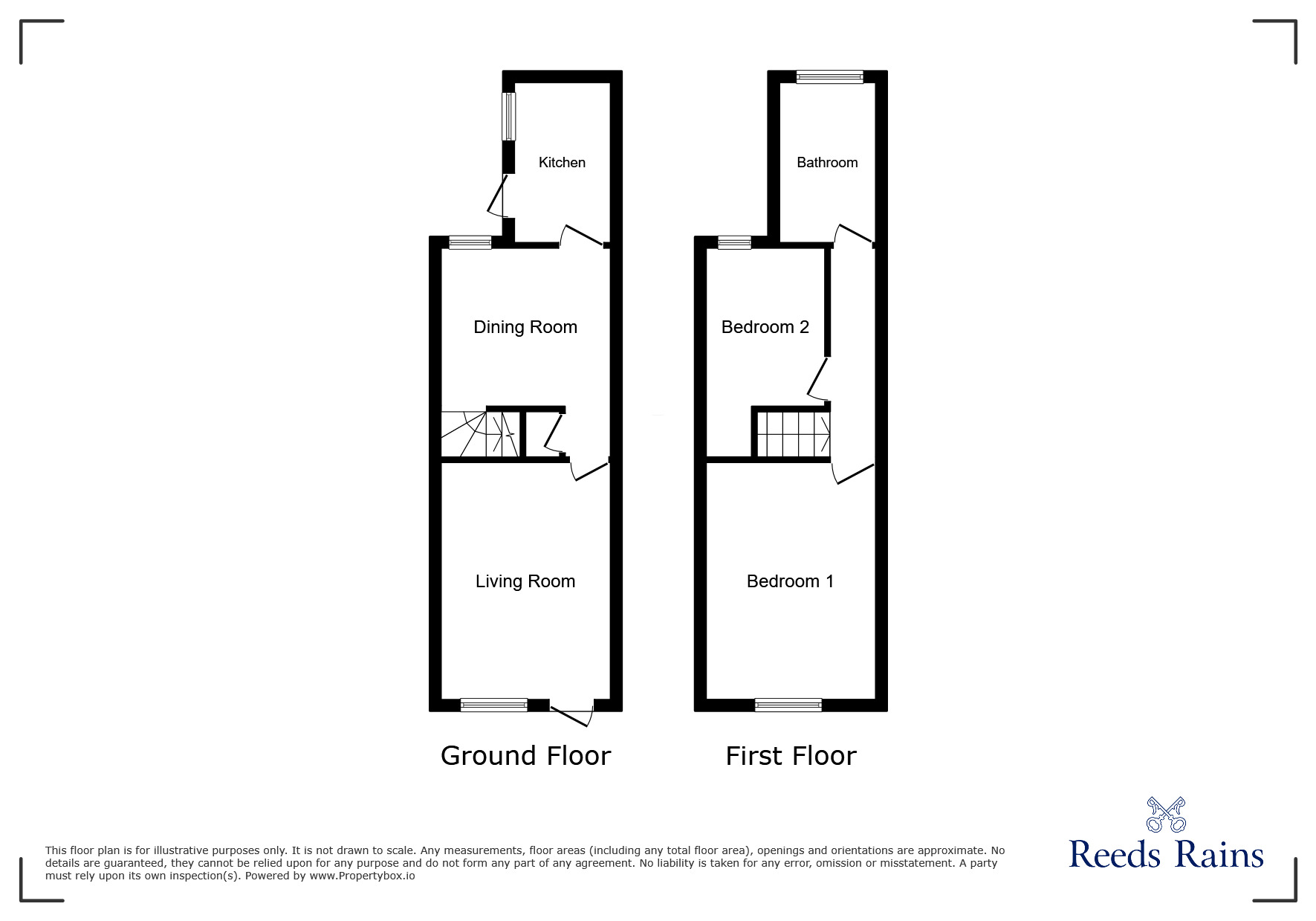 Floorplan of 2 bedroom Mid Terrace House for sale, Lordens Hill, Dinnington, South Yorkshire, S25