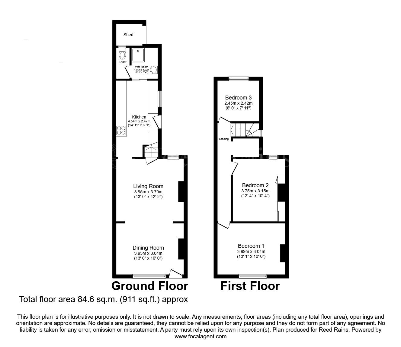 Floorplan of 3 bedroom Mid Terrace House for sale, Victoria Street, Dinnington, South Yorkshire, S25