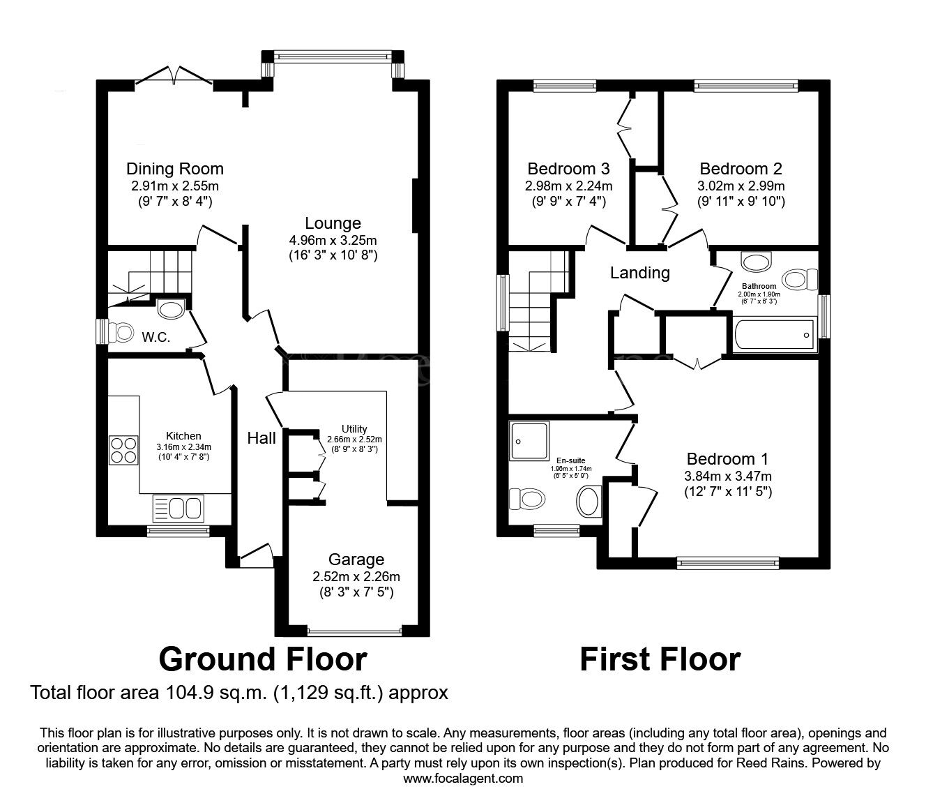 Floorplan of 3 bedroom Detached House for sale, Central Mews, Dinnington, South Yorkshire, S25