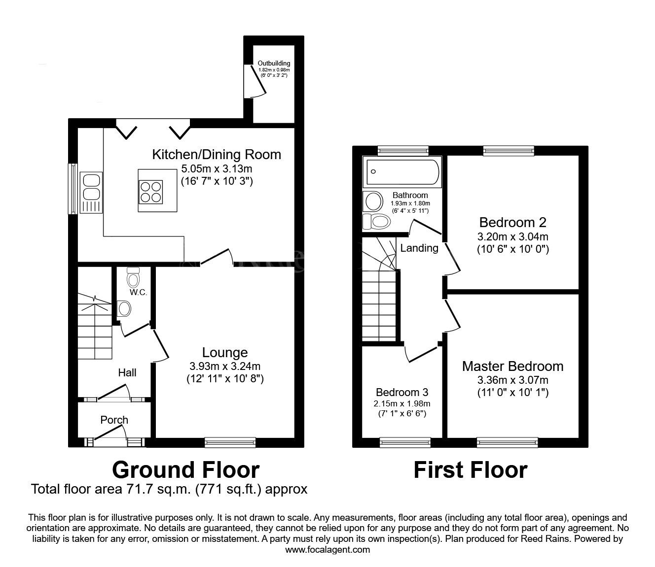 Floorplan of 3 bedroom Semi Detached House for sale, Mansfield Road, Aston, South Yorkshire, S26
