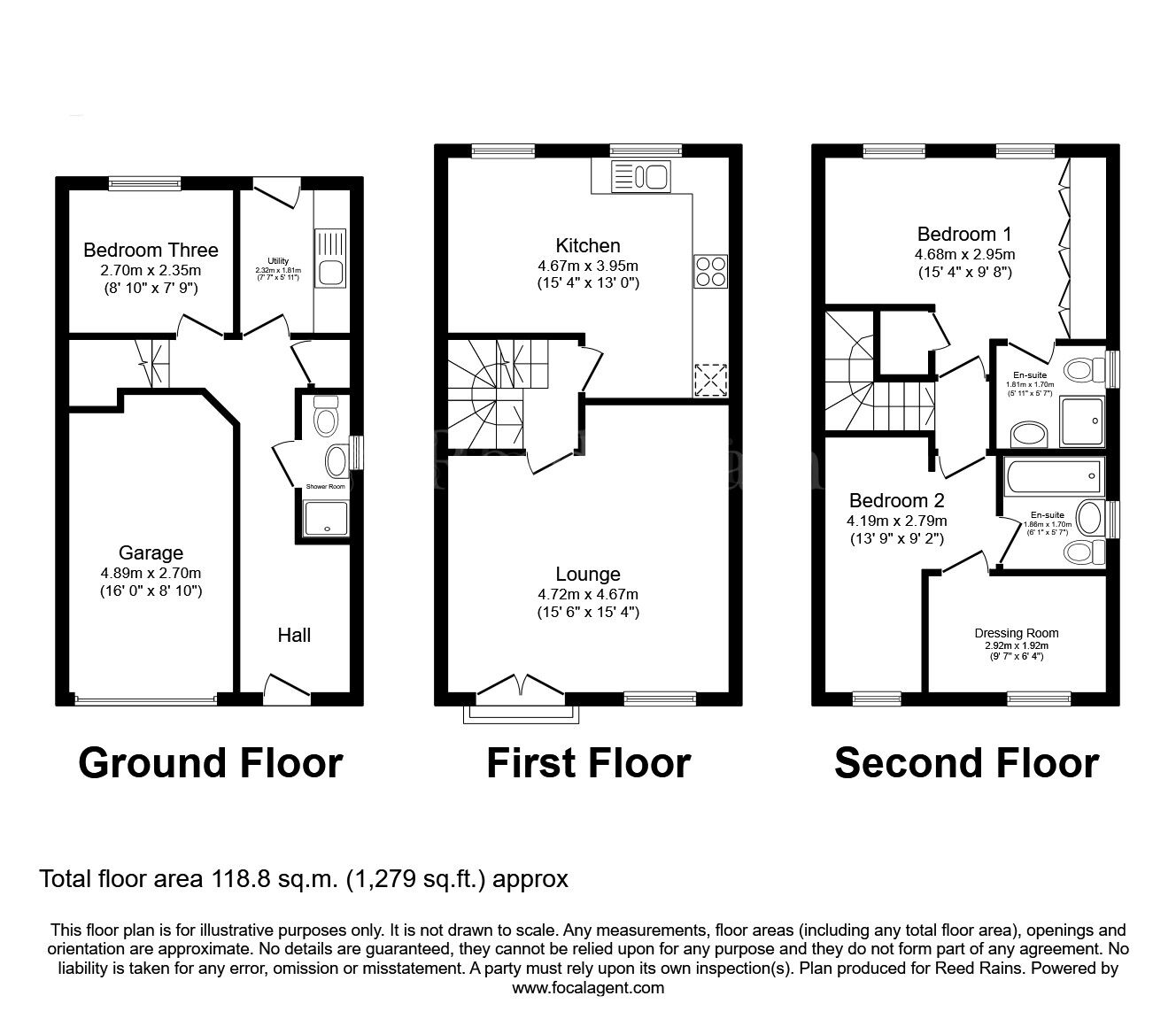 Floorplan of 3 bedroom End Terrace House for sale, Ascot Drive, Dinnington, South Yorkshire, S25