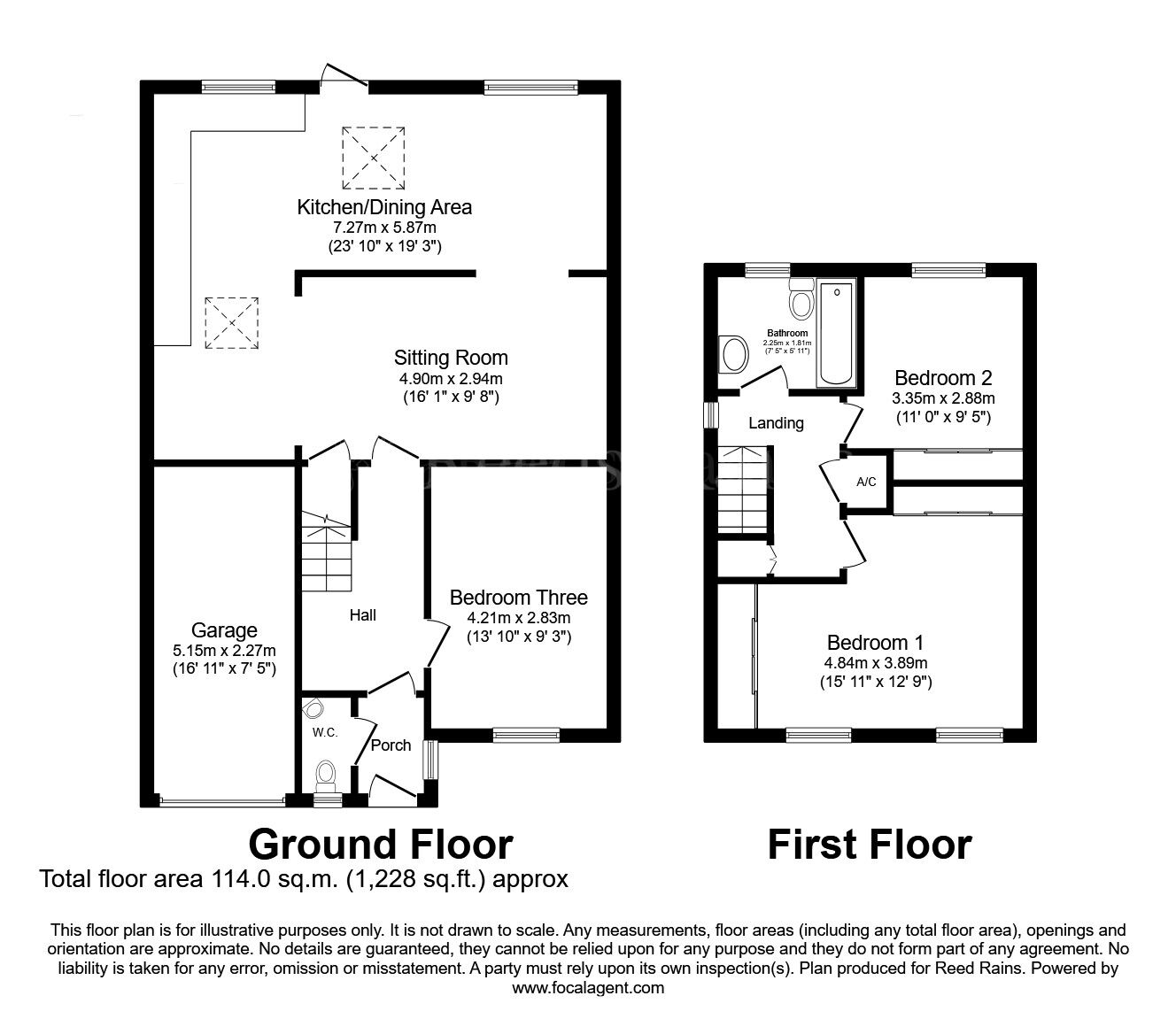 Floorplan of 3 bedroom Semi Detached House for sale, Hunters Green, Dinnington, South Yorkshire, S25