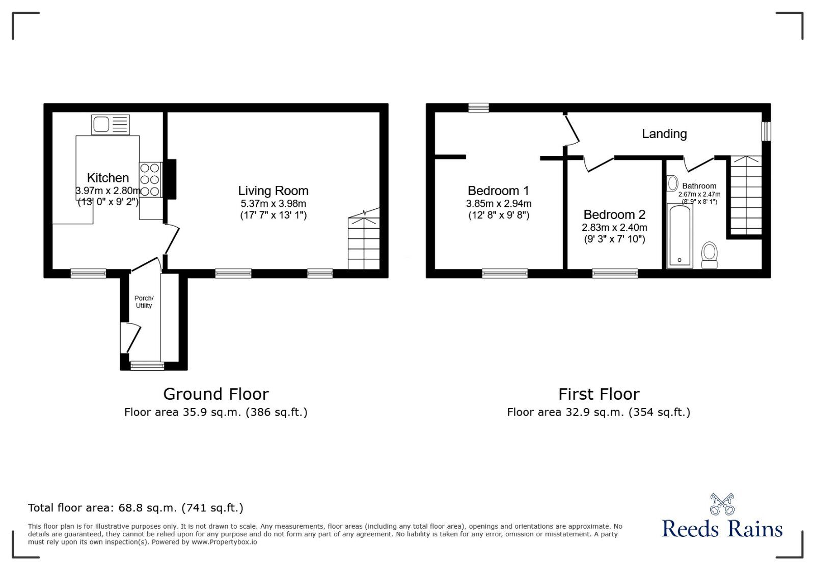 Floorplan of 2 bedroom Semi Detached House to rent, Main Street, Aughton, South Yorkshire, S26