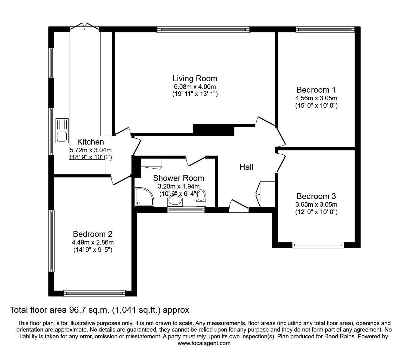 Floorplan of 3 bedroom Detached Bungalow for sale, Ivanhoe Road, Thurcroft, South Yorkshire, S66