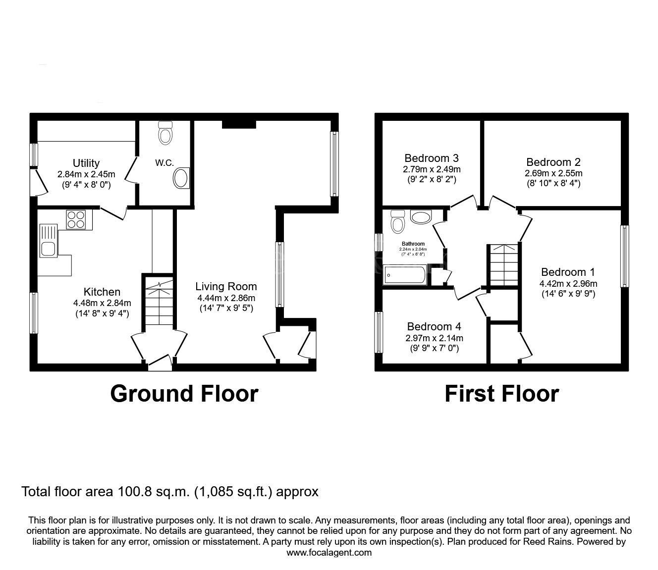 Floorplan of 4 bedroom Semi Detached House for sale, Grange Avenue, Woodsetts, South Yorkshire, S81