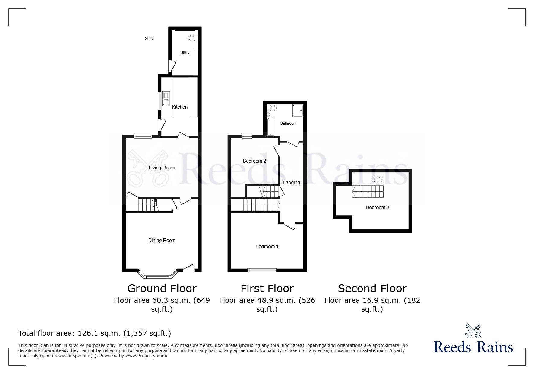 Floorplan of 3 bedroom Semi Detached House for sale, Station Road, Kiveton Park, South Yorkshire, S26