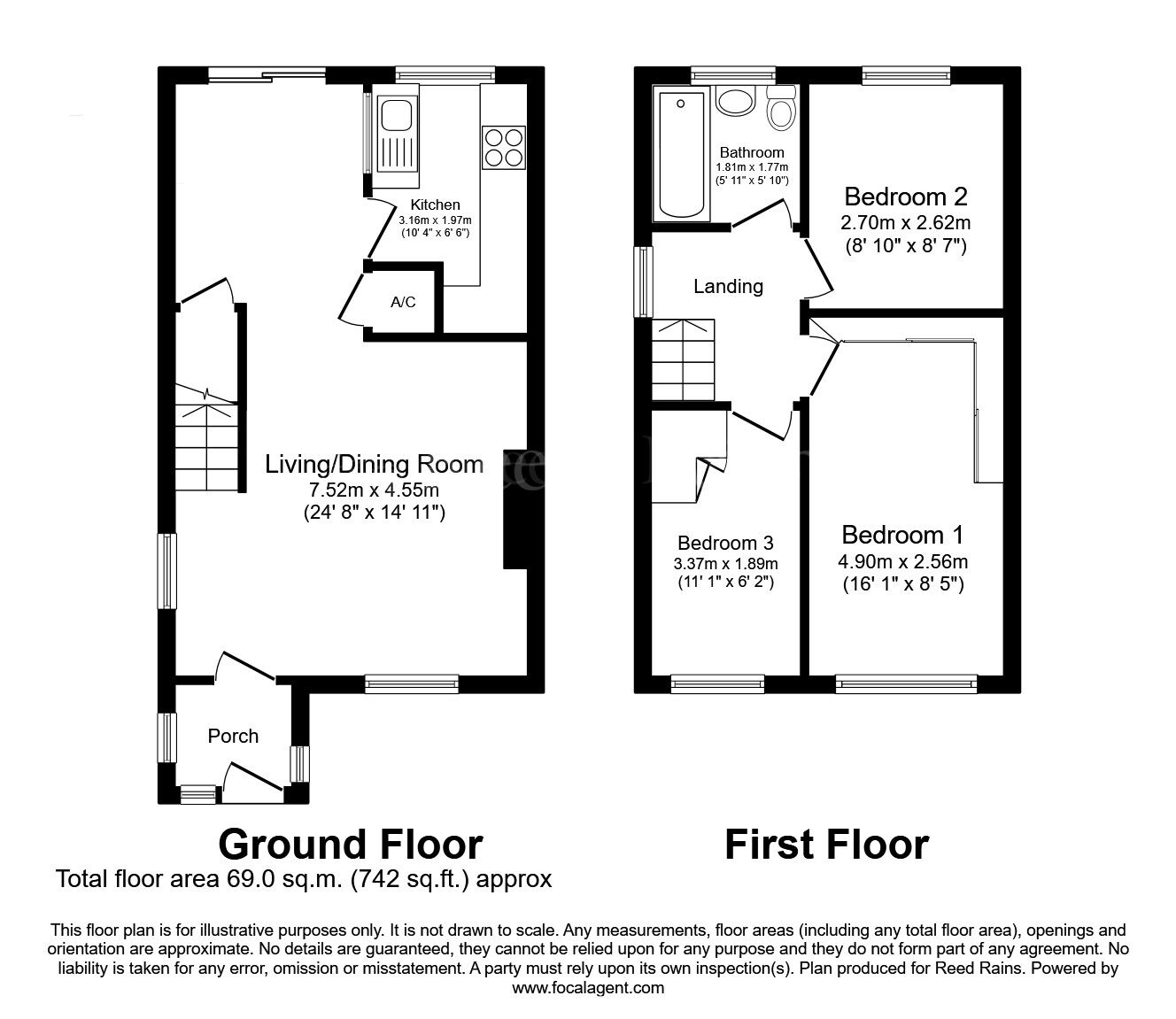 Floorplan of 3 bedroom Semi Detached House for sale, Park Avenue, North Anston, South Yorkshire, S25