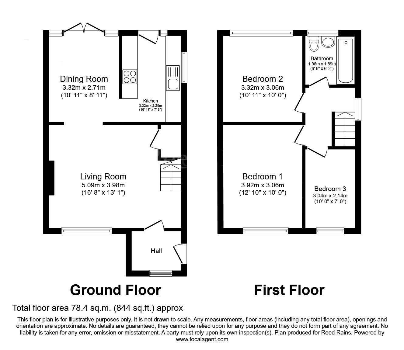Floorplan of 3 bedroom Semi Detached House for sale, Park Avenue, North Anston, South Yorkshire, S25