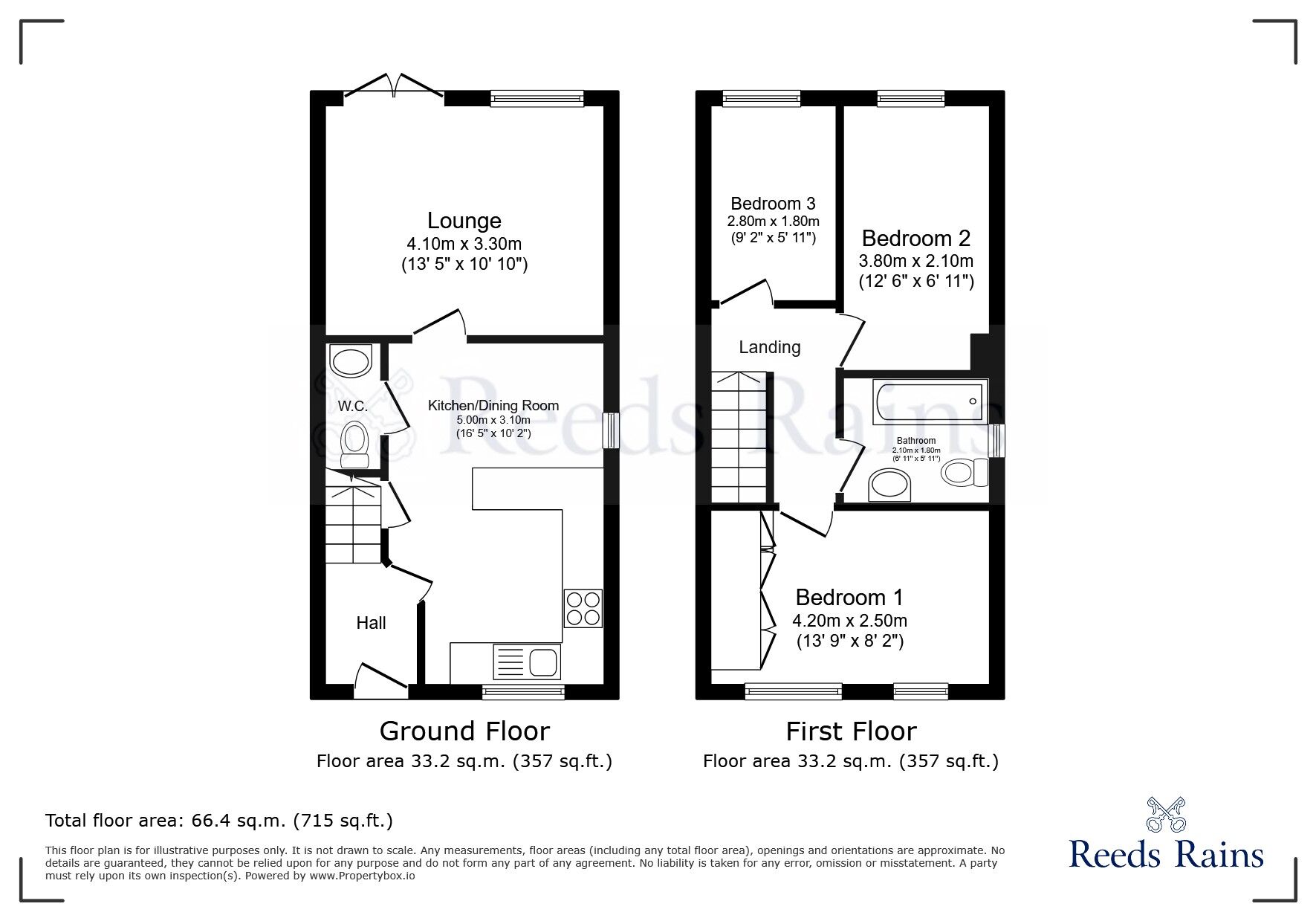 Floorplan of 3 bedroom Semi Detached House for sale, Harrier Drive, Langold, Nottinghamshire, S81