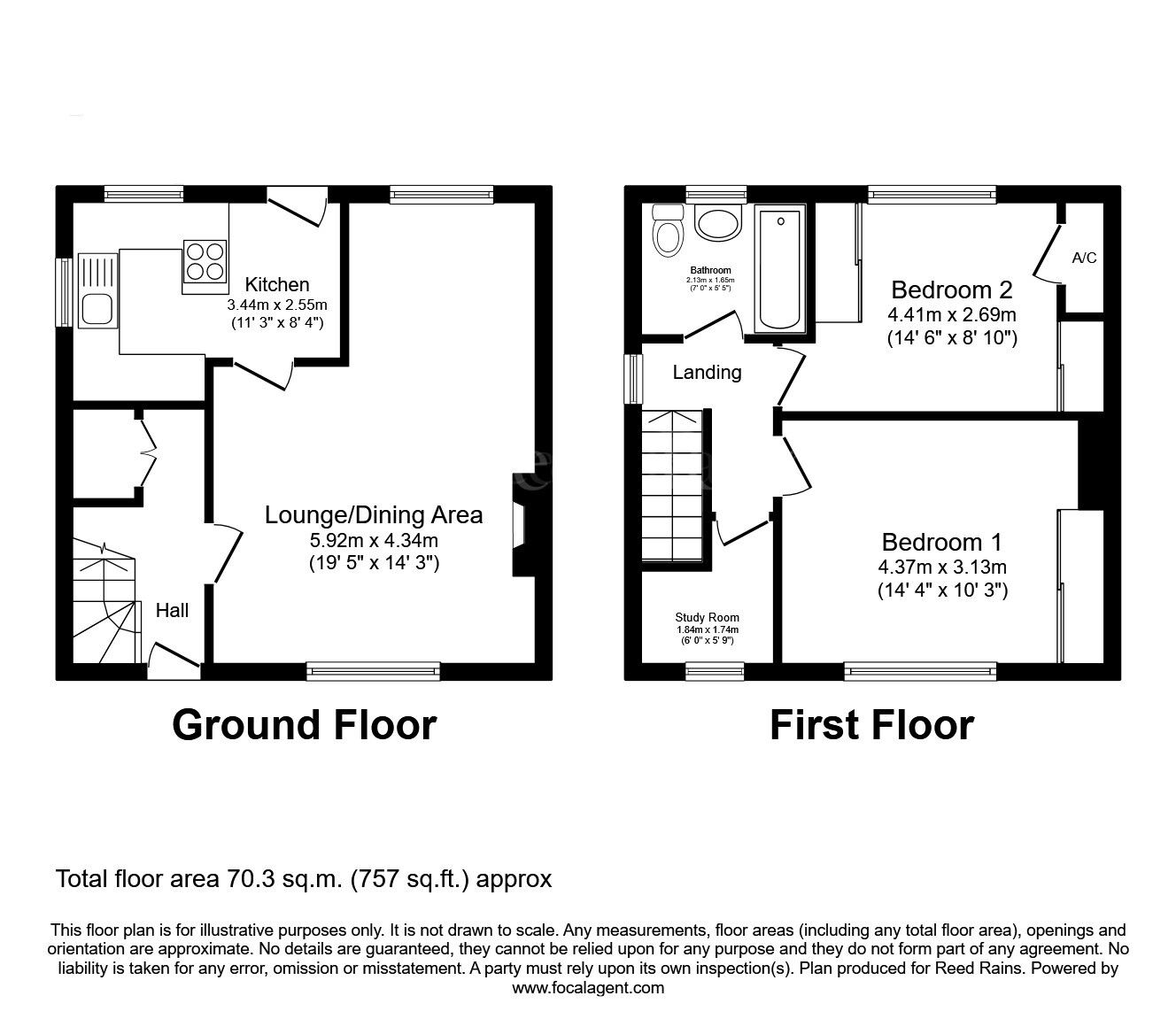 Floorplan of 2 bedroom Semi Detached House for sale, Windmill Road, North Anston, Sheffield, S25