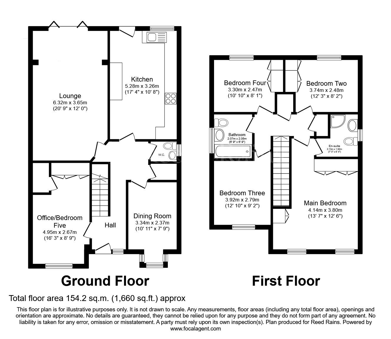 Floorplan of 5 bedroom Detached House for sale, Washington Close, Dinnington, South Yorkshire, S25