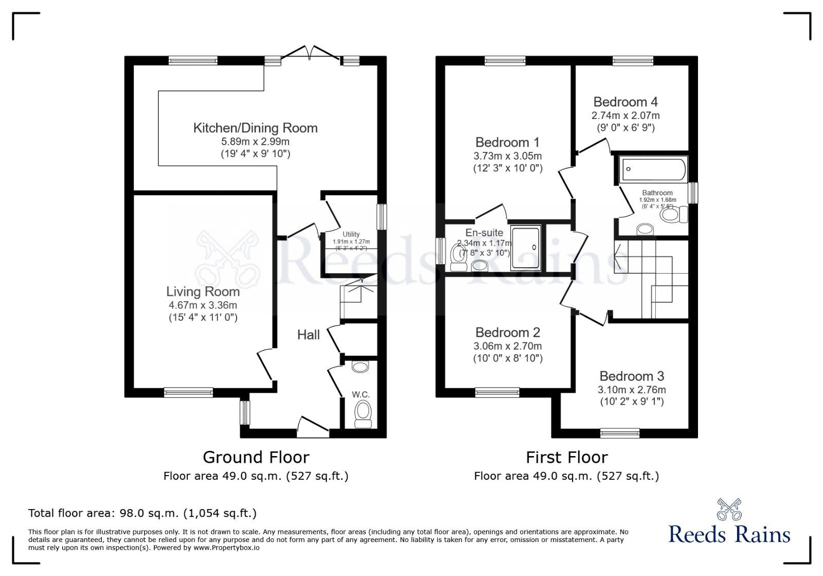 Floorplan of 4 bedroom Detached House to rent, Meltonfield Chase, Dinnington, Sheffield, S25
