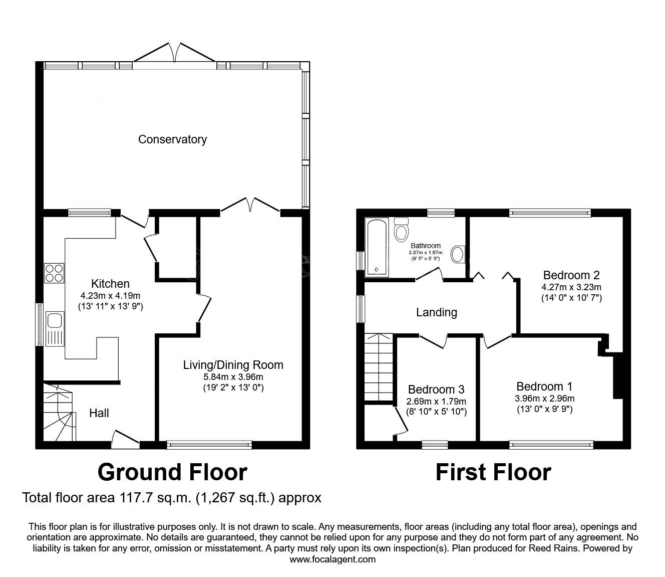 Floorplan of 3 bedroom End Terrace House for sale, High Nook Road, Dinnington, South Yorkshire, S25