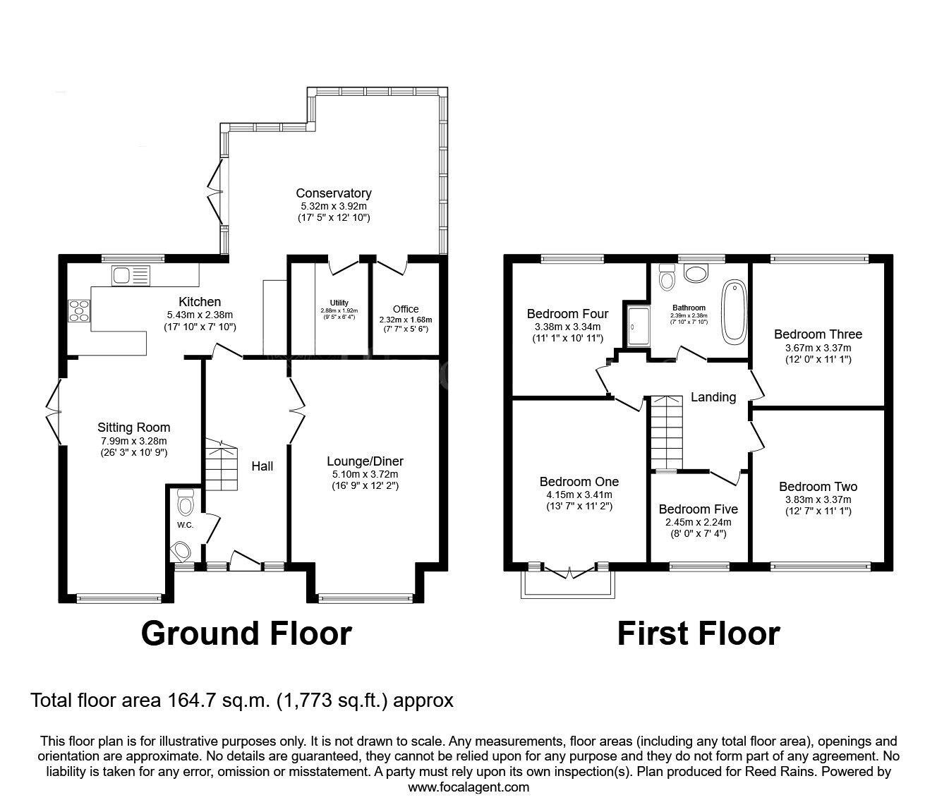 Floorplan of 5 bedroom Detached House for sale, Strathaven Road, Carlton-in-Lindrick, Nottinghamshire, S81