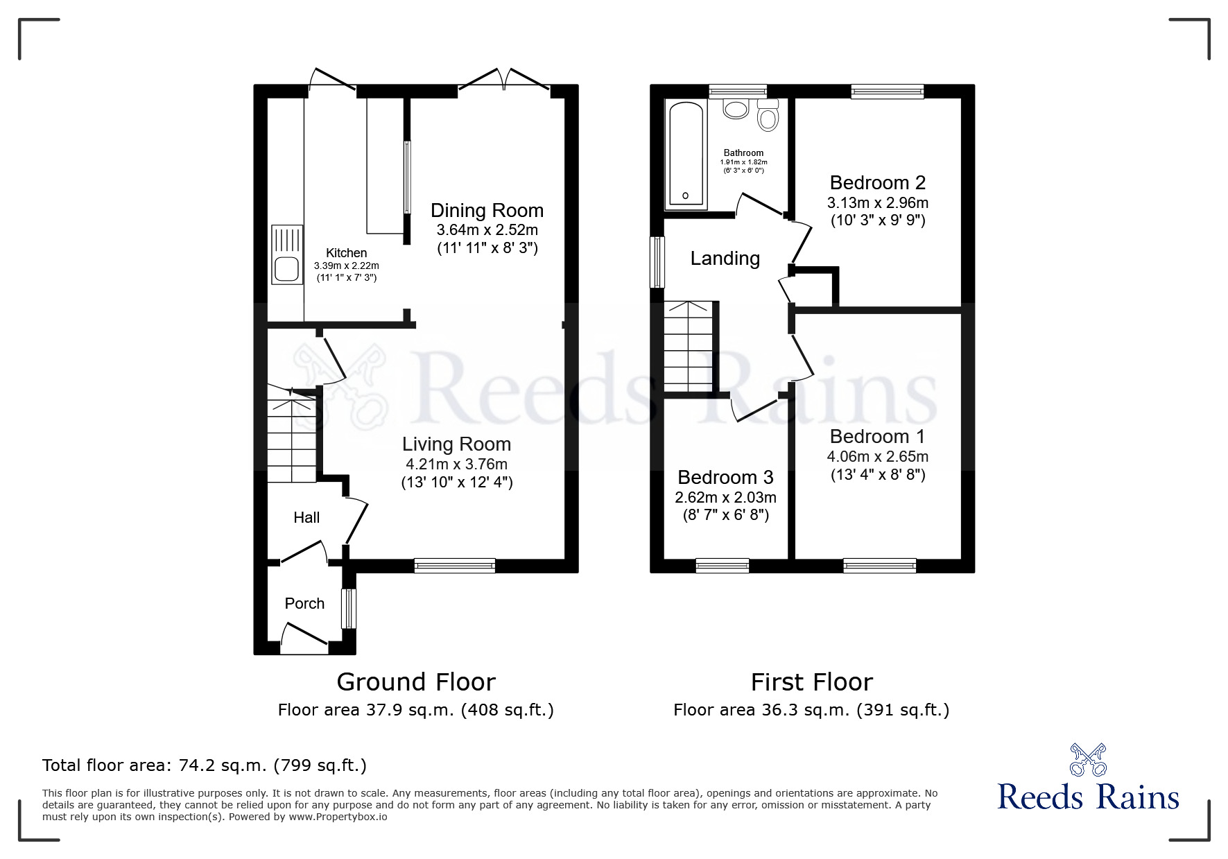 Floorplan of 3 bedroom Semi Detached House for sale, Caldbeck Place, North Anston, South Yorkshire, S25