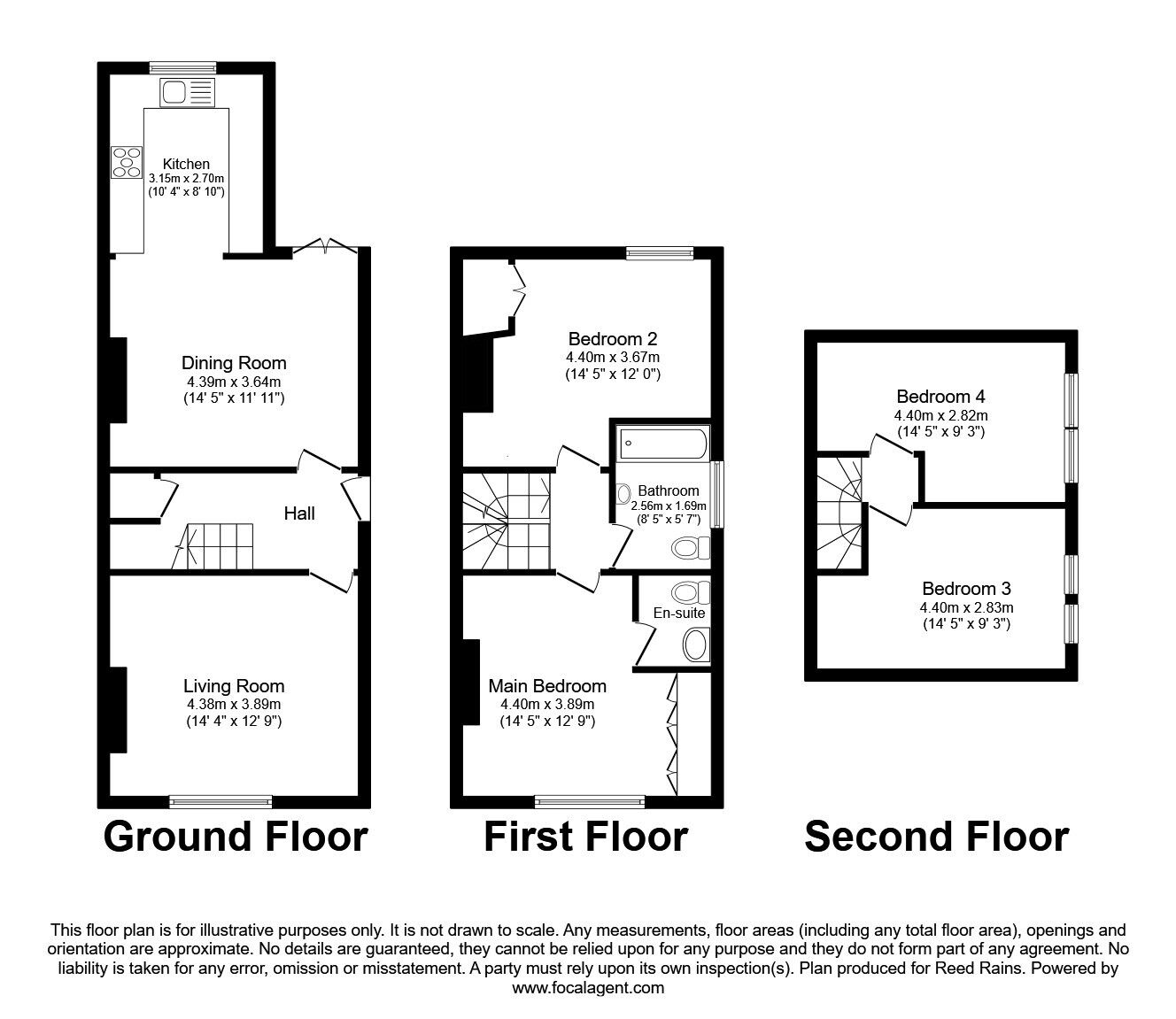 Floorplan of 4 bedroom Semi Detached House for sale, Broom Grove, Rotherham, South Yorkshire, S60