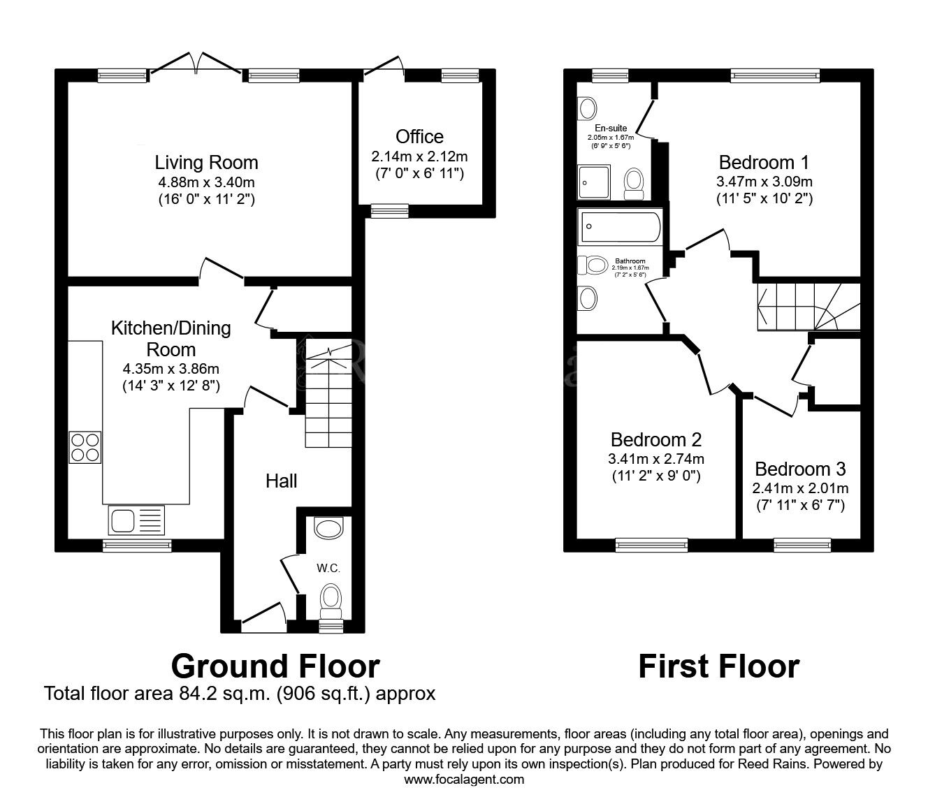 Floorplan of 3 bedroom Semi Detached House for sale, Stockwell Avenue, Kiveton Park, Rotherham, S26