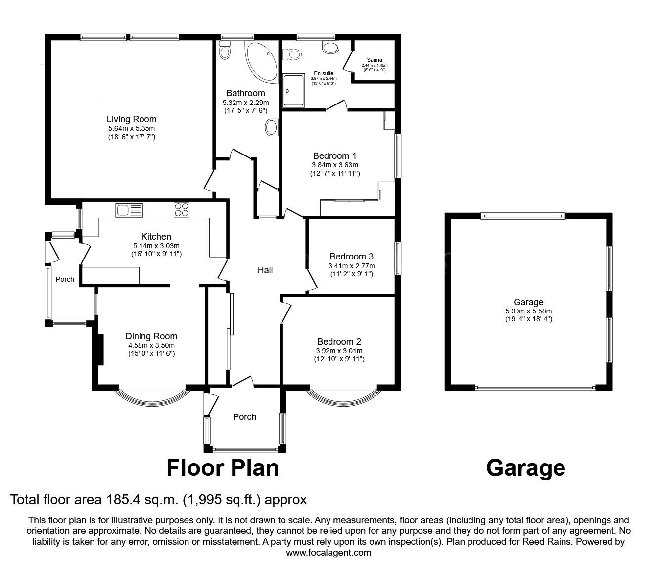 Floorplan of 3 bedroom Detached Bungalow for sale, Manor Close, Todwick, South Yorkshire, S26